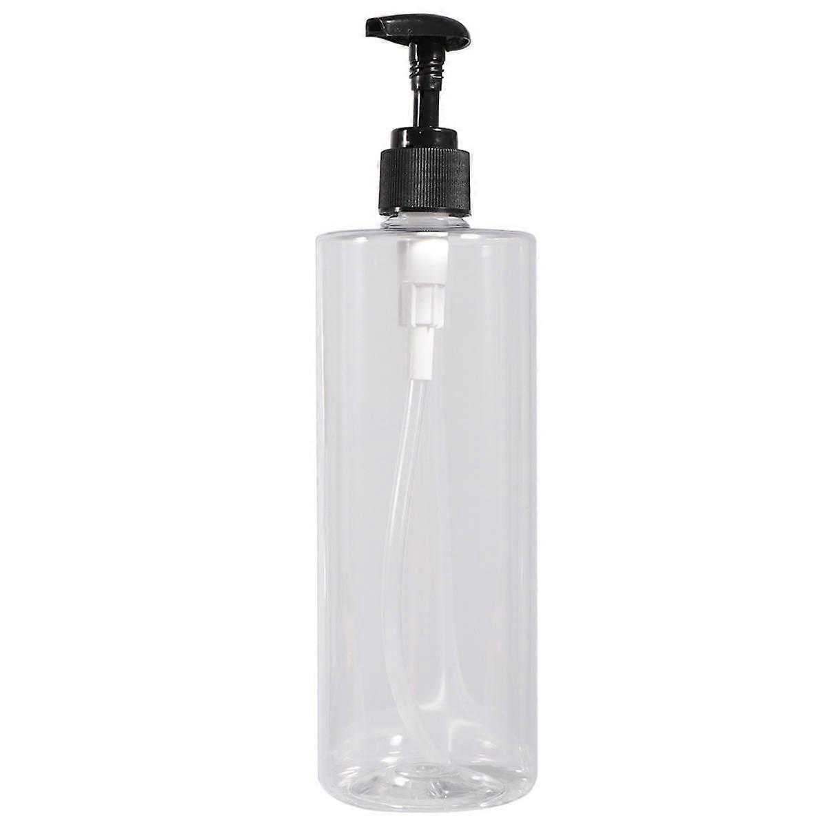 Transparent Plastic Storage Bottles with Pump for Hand Washing Fluid 500ml Each Pack of 2