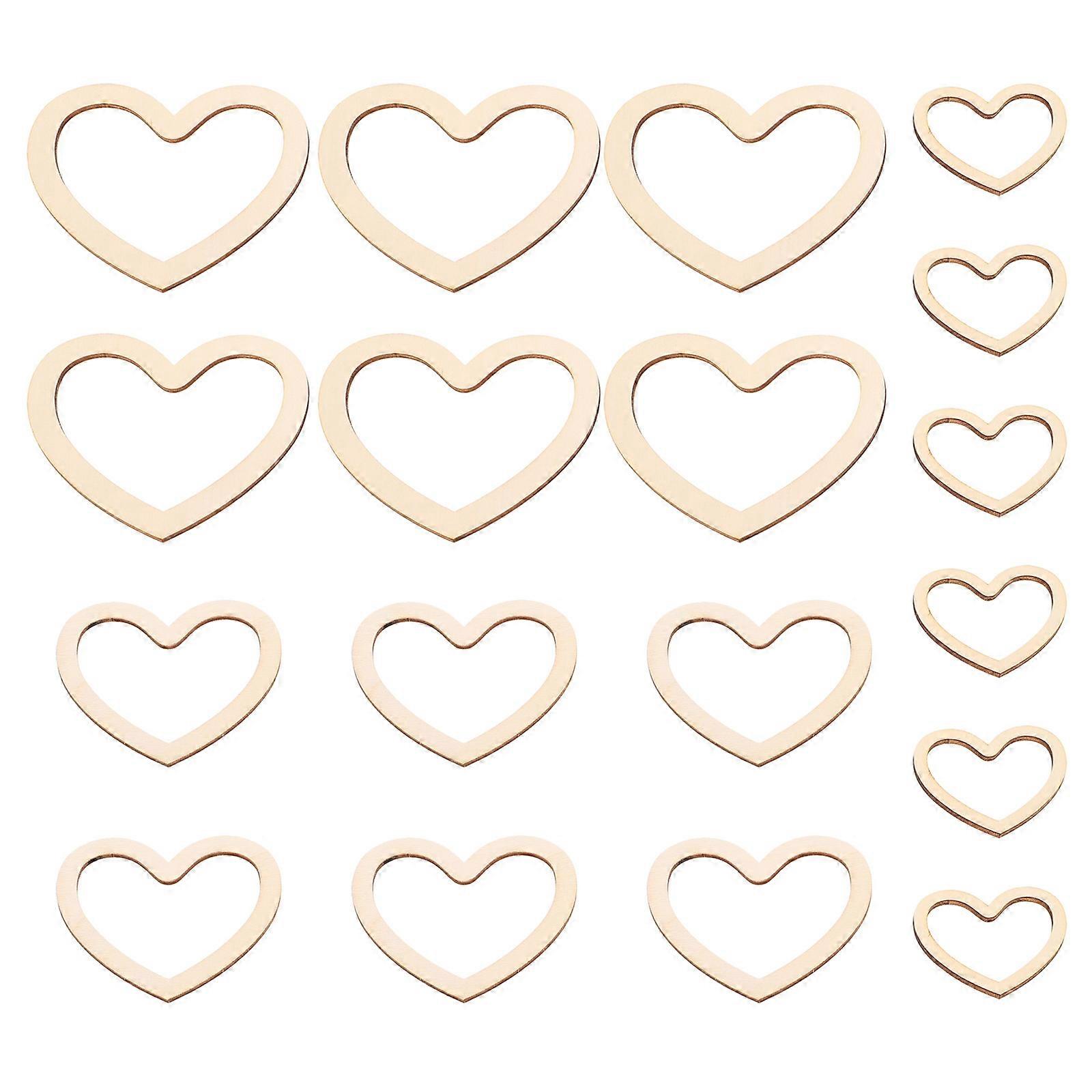 Heart Shaped Wreath Frame Set – 18pcs Unfinished Wooden Hoops for Floral Arrangements, DIY Crafts & Dreamcatchers