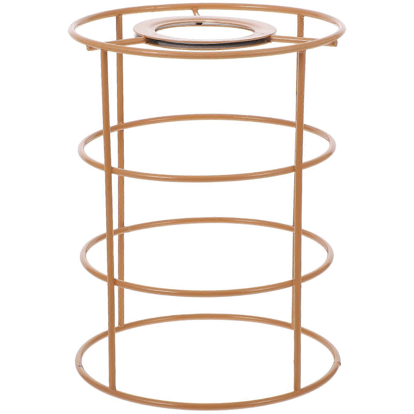 Lampshades For Table Lamps Diy Lampshade Frame Light Brown 15.00X11.50X11.50Cm Iron Resists Deformation 1Pcs