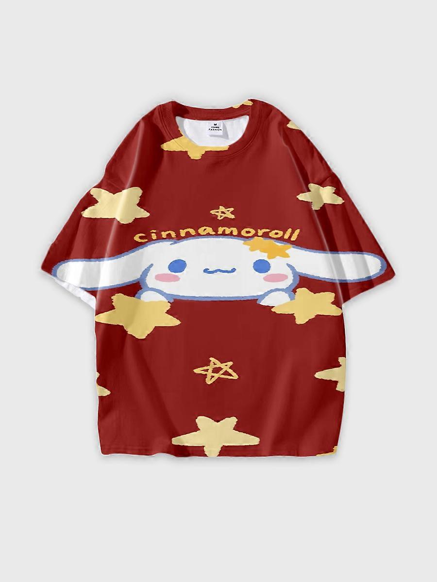 T-shirt round neck Cartoon Pattern loose short sleeve E1263