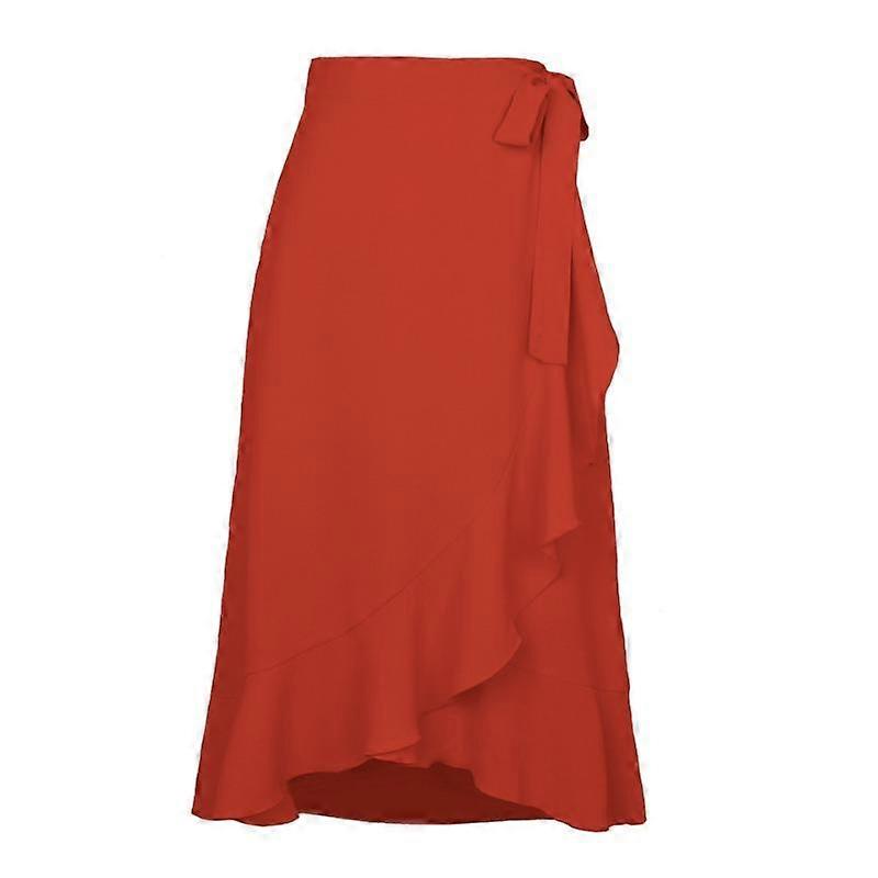 Summer Women's Lace-up Irregular Solid Color Half-body Skirt