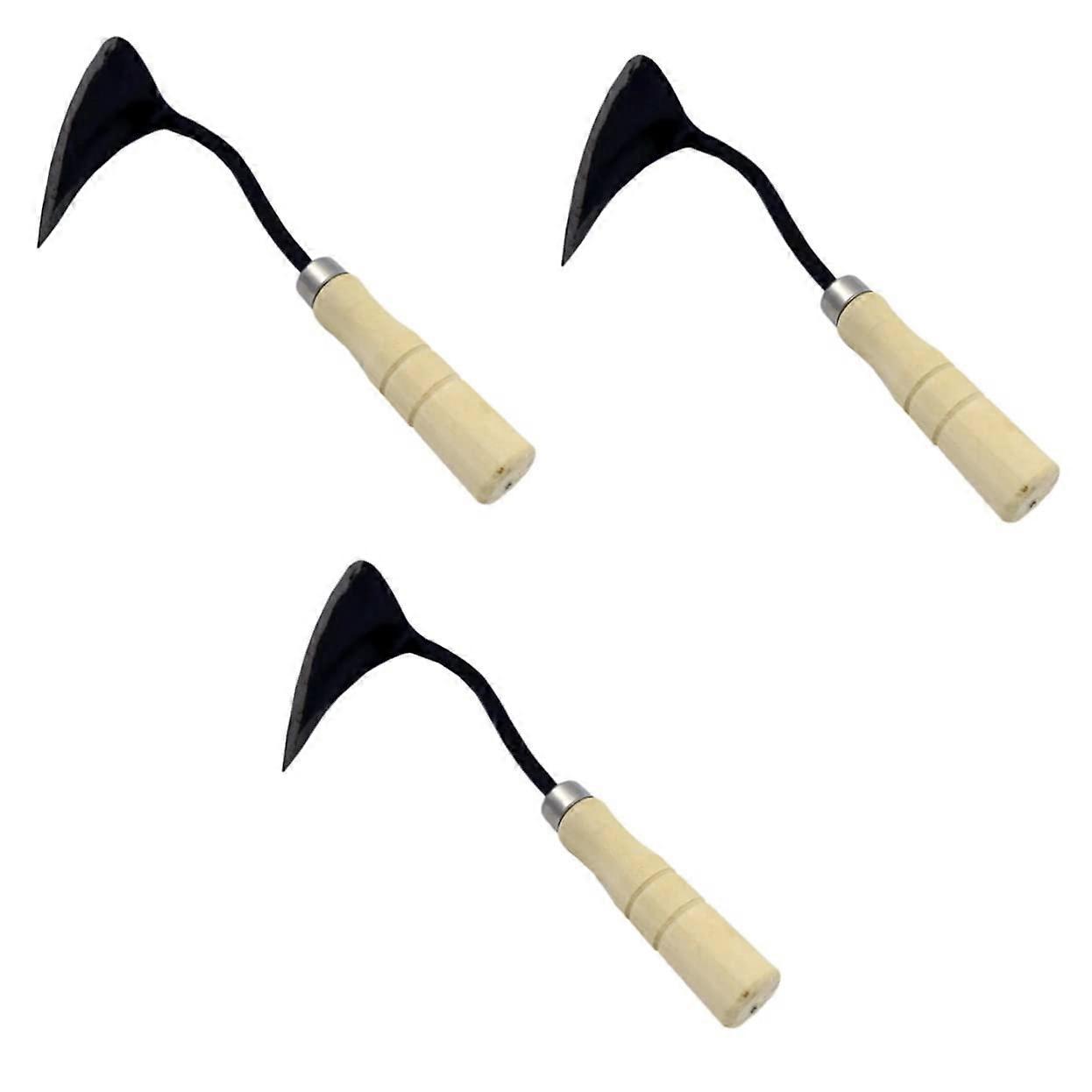 Planting Tools Set of 3 Garden Triangle Hoe, Hand Hoe, Triangle Pickaxe (30x13cm)