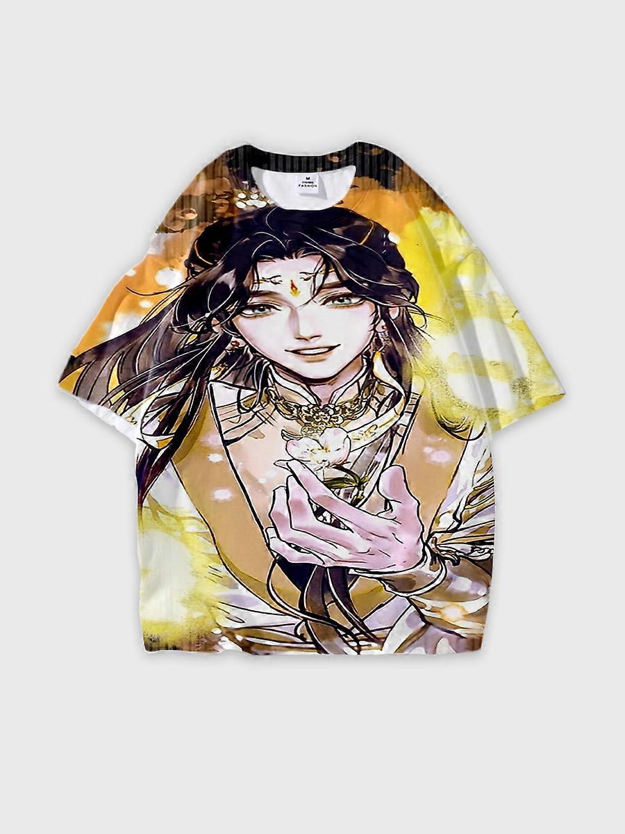 T-shirt round neck Role Pattern loose short sleeve E2361