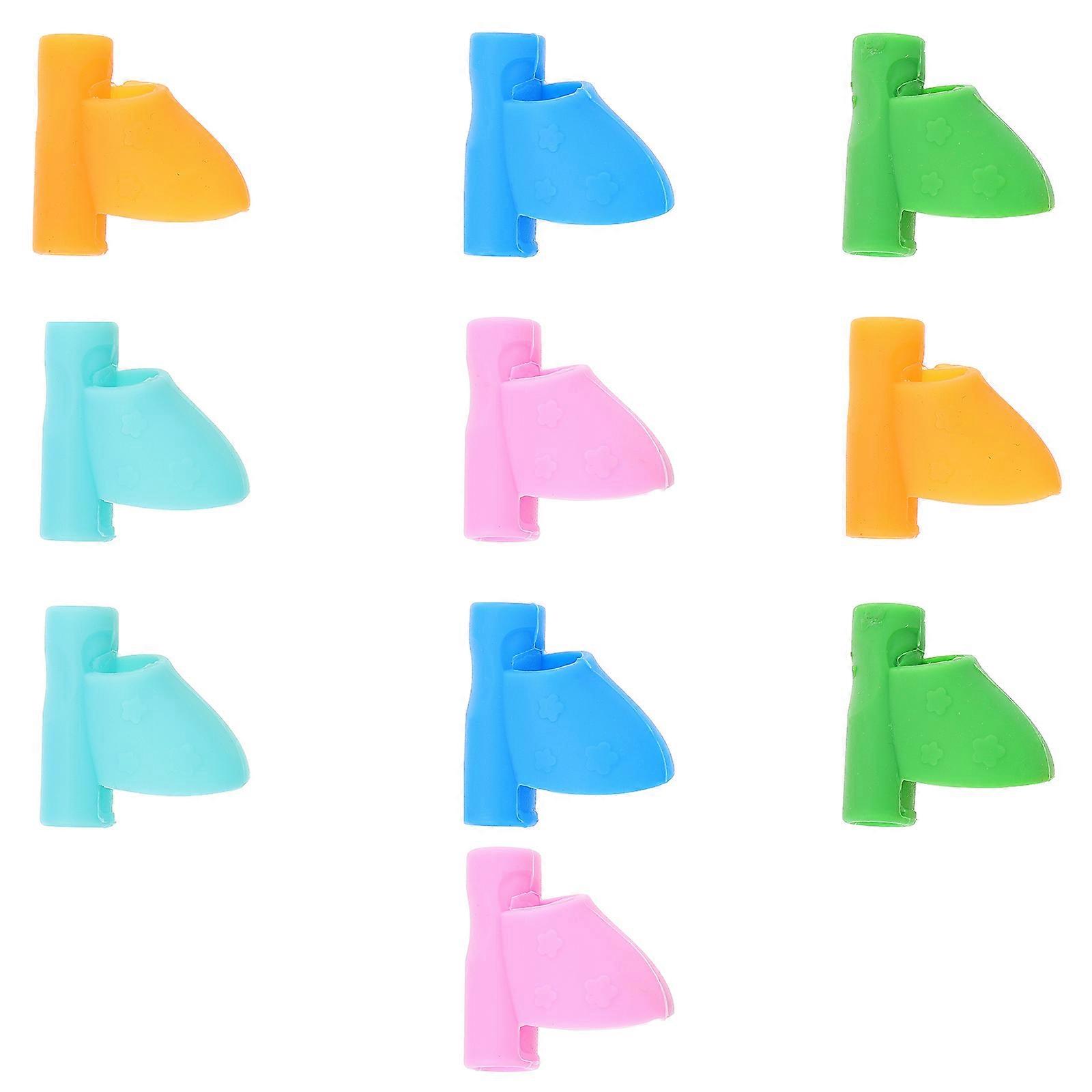 The **"10pcs Silicone Writing Posture Correction Tool Ergonomic Pencil Holders For Handwriting Improvement And Grip Comfort"** is a set of ergonomic