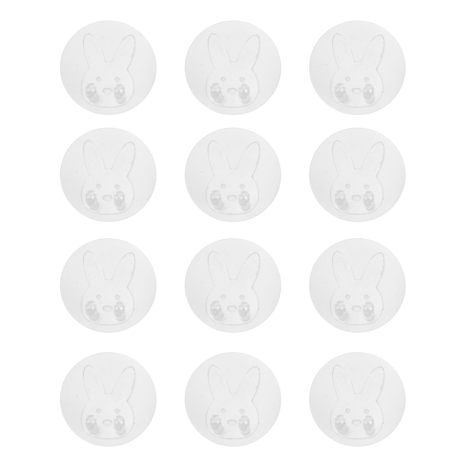 Adhesive Hooks Heavy Duty 12Set Clear Design Home Organization 5.7x5.7cm Self Adhesive Wall Mountable