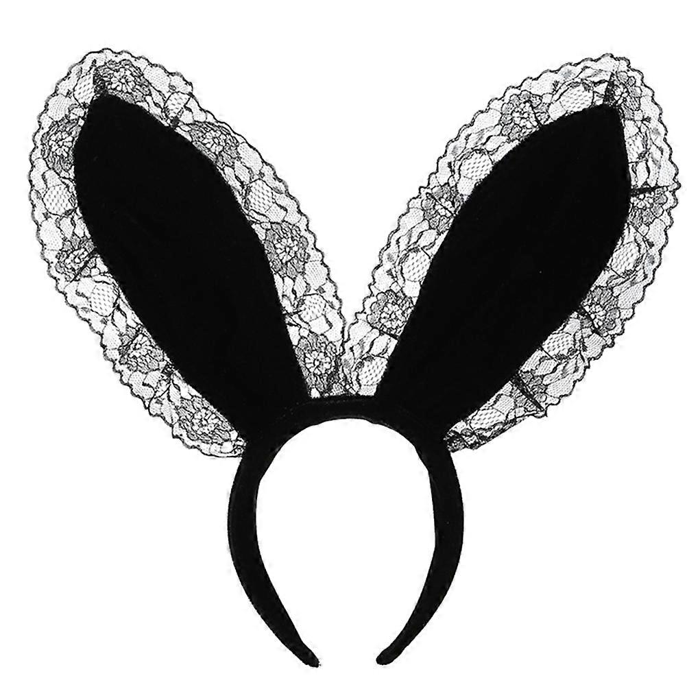 Plush Lace Rabbit Ear Hair Hoops for Women – Lightweight Comfortable Headbands for Cosplay, Halloween, and Daily Wear – Cute Party Hair Adornment in