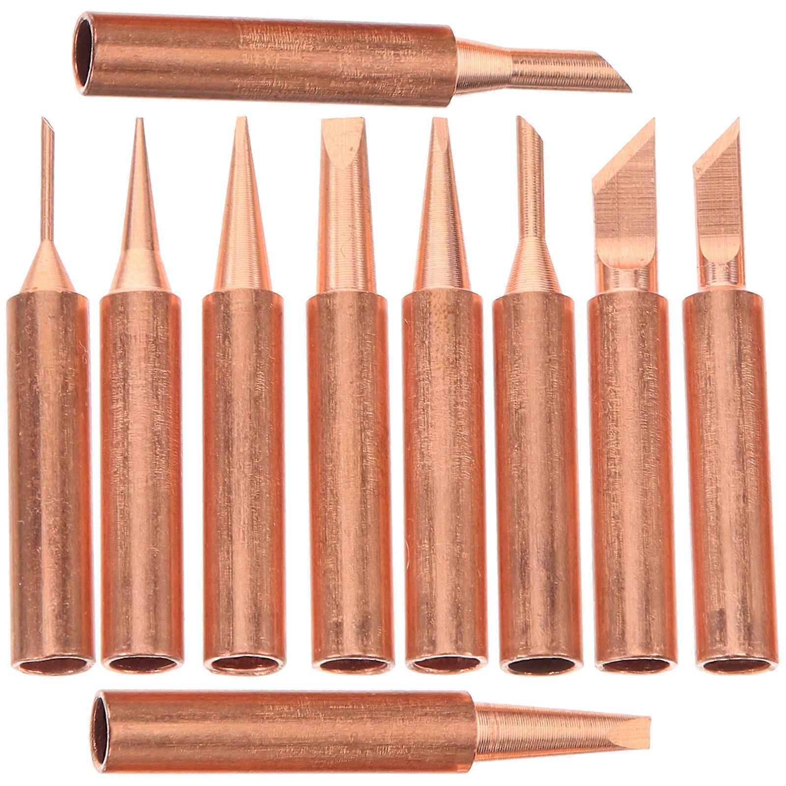 Copper Soldering Iron Tip Kit 10Pcs Versatile Tips Perfect For DIY Projects And Professional Use Small Size Lightweight