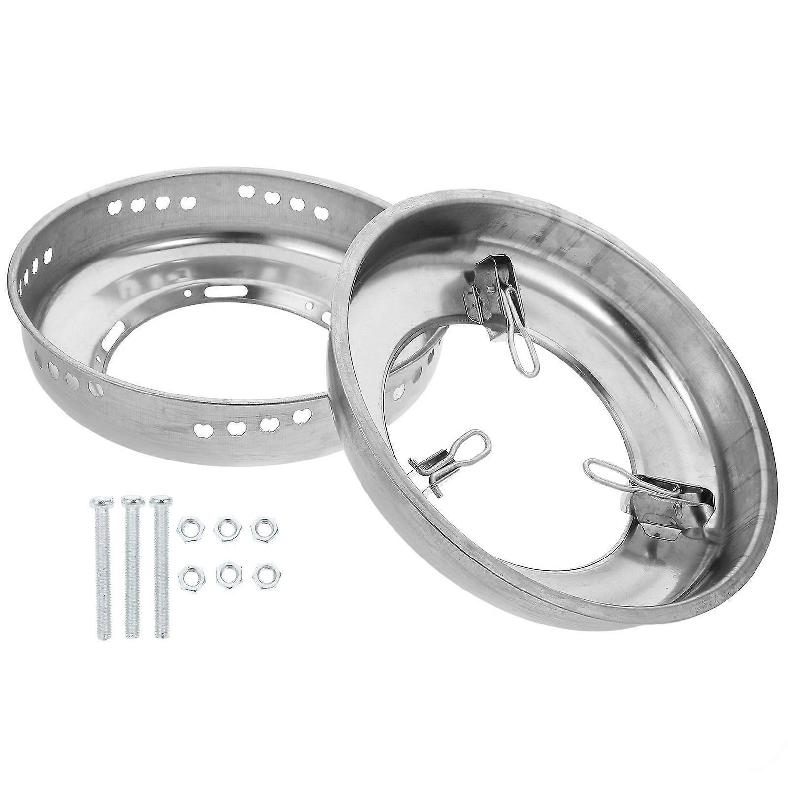 Flame Stabilization Gas Range Stove Top Burner Protectors Round Stainless Steel for Kitchen Environment 1Set