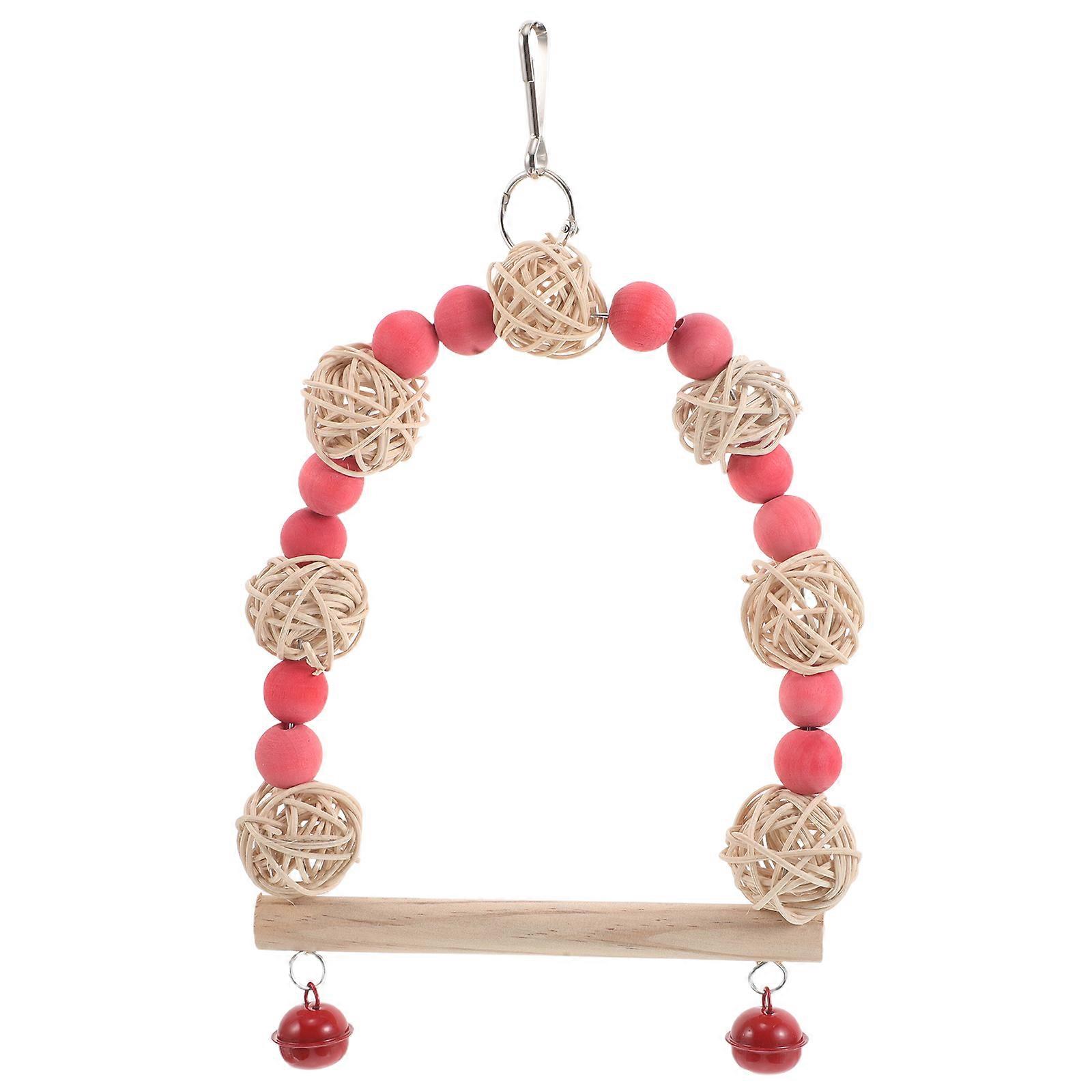 oiseau suspendu balançoires jouet perchoir en bois style élégant propriétaires d’oiseaux d’intérieur utilisation des animaux de compagnie 1Set