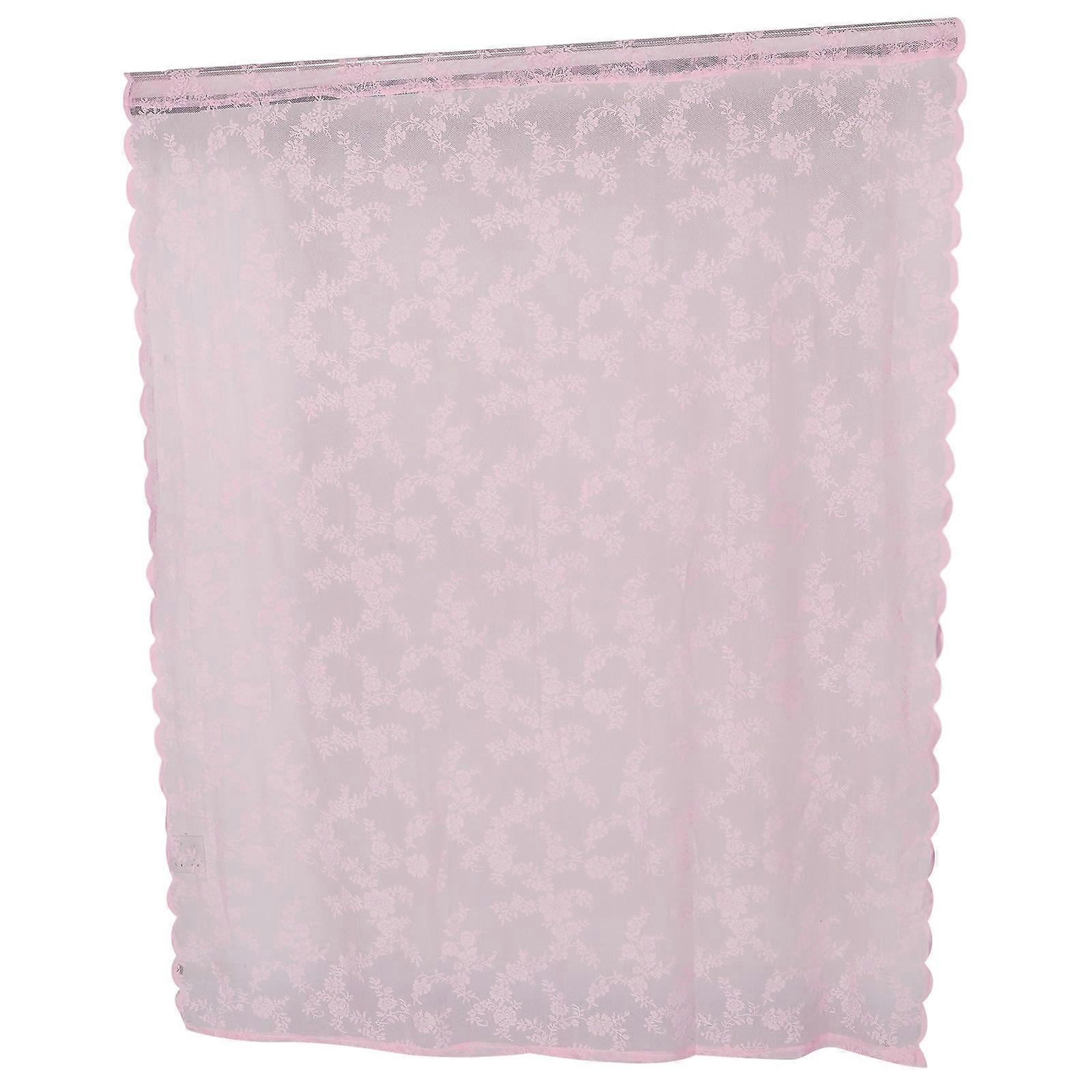 Lace Curtains Sheer Pink Floral Design For Bedroom UV Protection 70.74X56.98Inch Polyester 1Pcs