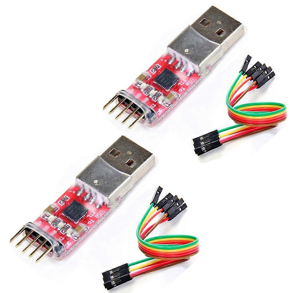 CP2102 USB 2.0 to TTL UART Serial Converter Module 5-Pin with Dupont Wires for STC Programming, 2-Pack
