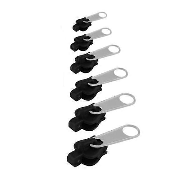 INF zipper slider 6-pack/3 sizes black.