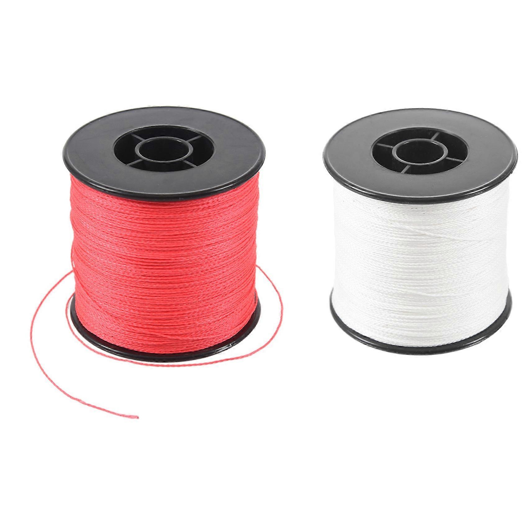 2x 500M 100LB 0.5mm Super Strong Braided Fishing Line PE 4 Strands Color:White & Red
