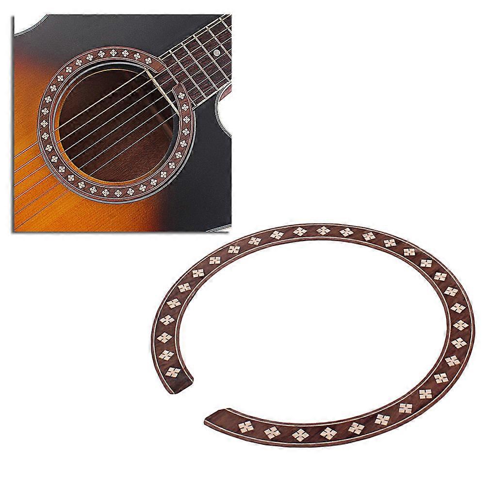 Brown Wood Guitar Decals for Sound Hole Rosette Inlay Easy Application Curved Strips 100% Safe