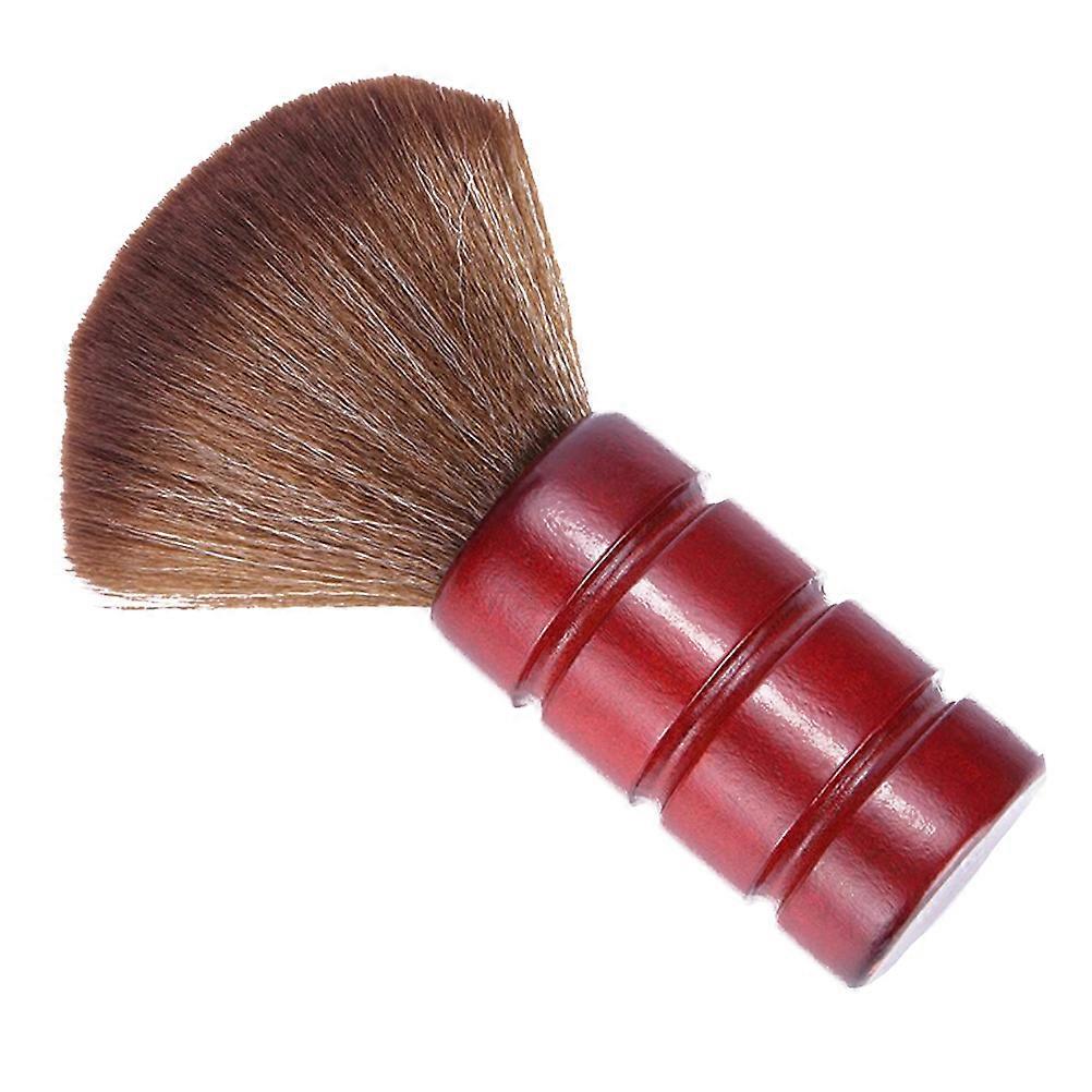 Red Professional Fiber Hair Brush with Wooden Handle for Salon Use and Hair Cleaning 6.5 Inches
