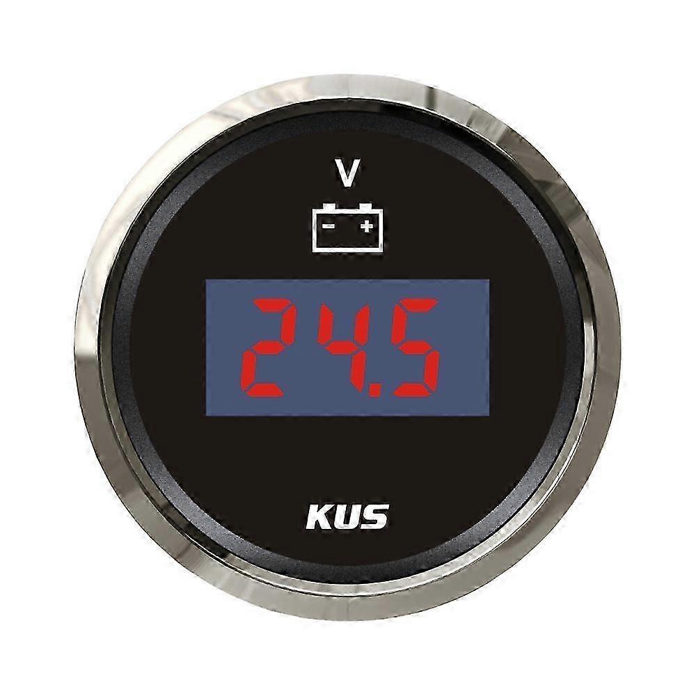 KUS ימי אוטומטי מחט / דיגיטלי מתח מד 12V 24V סירה רכב משאית RV מד מתח מד וולט אדום ו