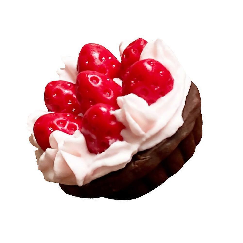 Resin Mini Chocolate Strawberry Pie Doll House Food Model for Decoration Assorted Color