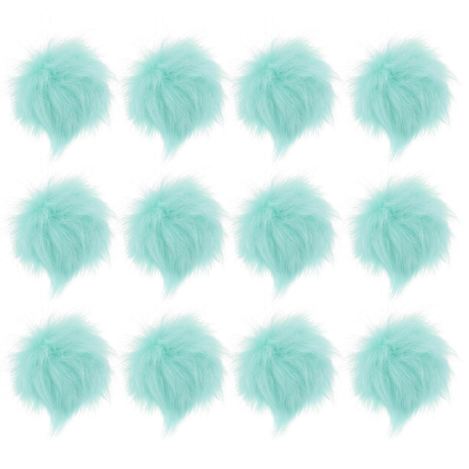 Colored Pom Poms Balls Buttons For All-Match Clothing Accessories In Green Color For DIY Projects 12Pcs
