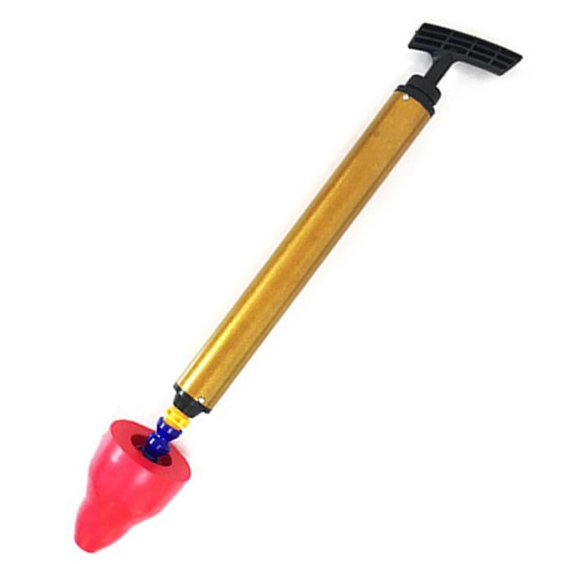 pressure flush and toilet plunger, rubber drain clog remover with flexible head for sinks, toilets, floor drains, and pipes.