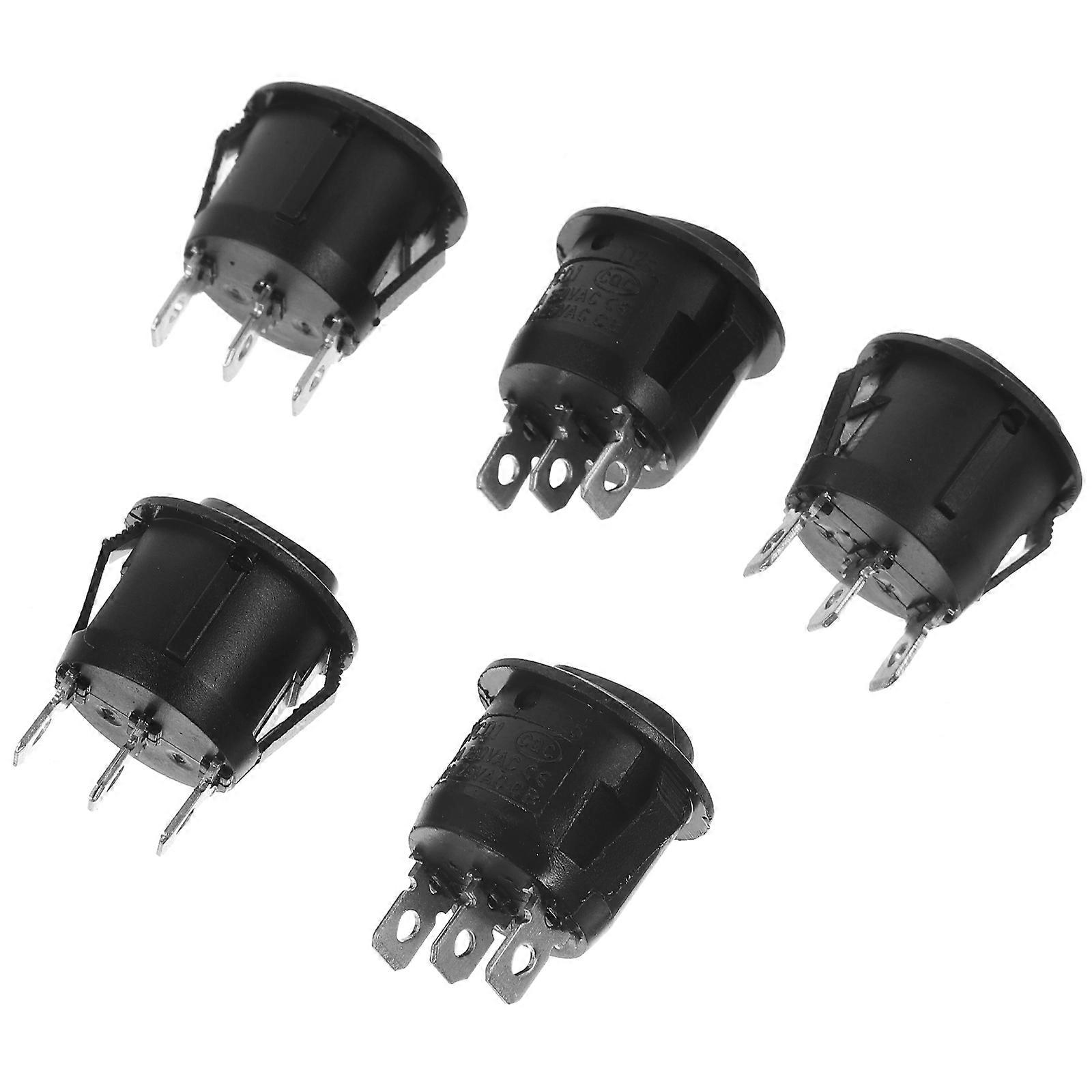 5 Black Plastic Car Rocker Switches for Easy Installation and Durability 23mm
