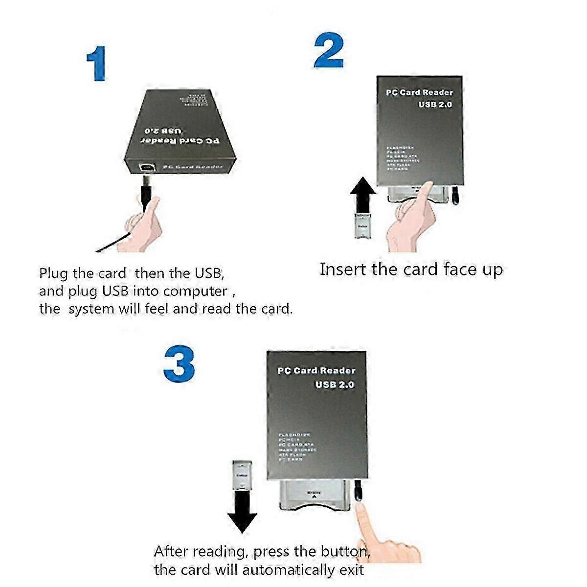 Usb2.0 Pcmcia Card Reader Ata Card Reader Pc Card Reader Usb 2.0 To Pc Ata Pcmcia Adapter Flash Disk Memory Card Reader