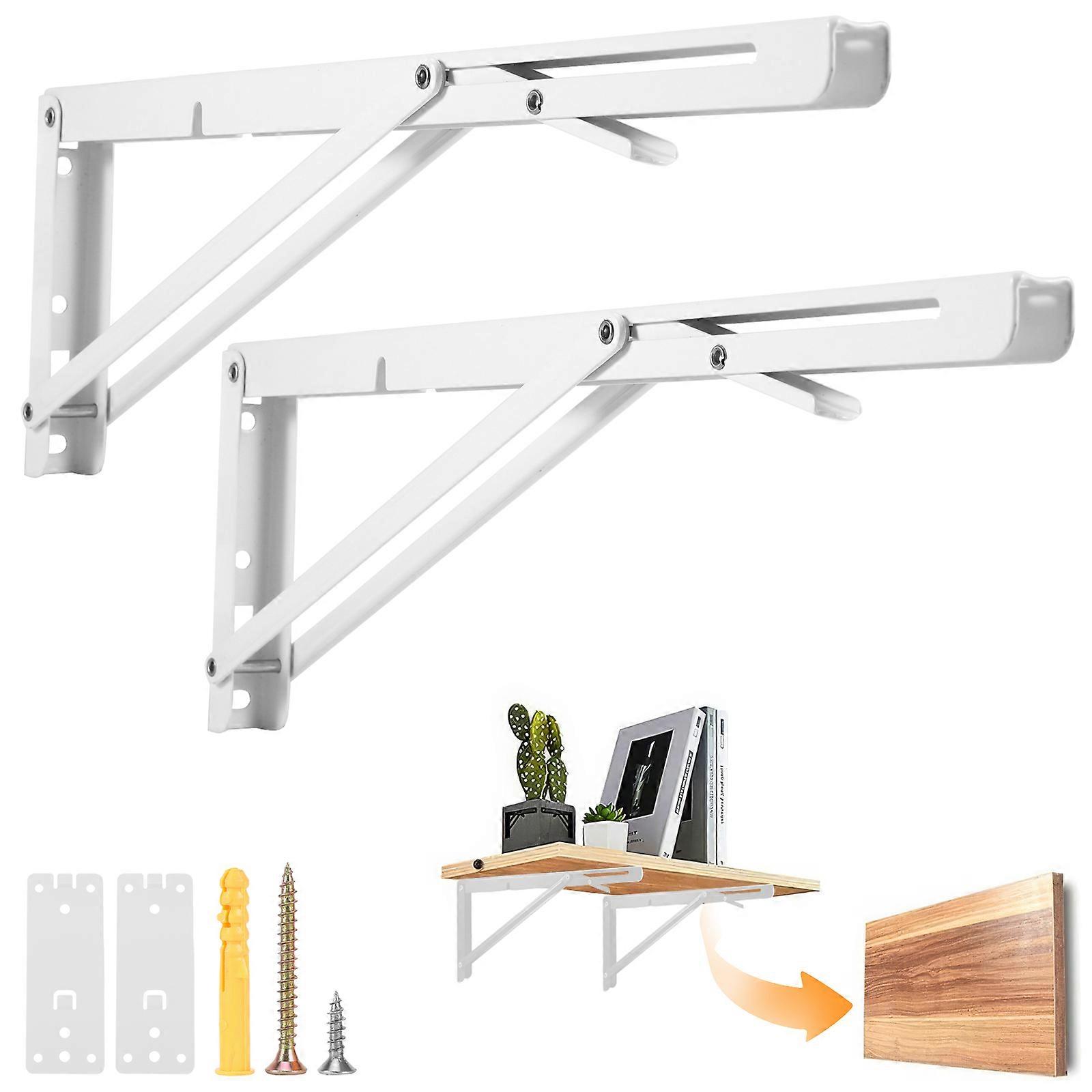 2pcs DIY Foldable Wall Mount (40cm-White)