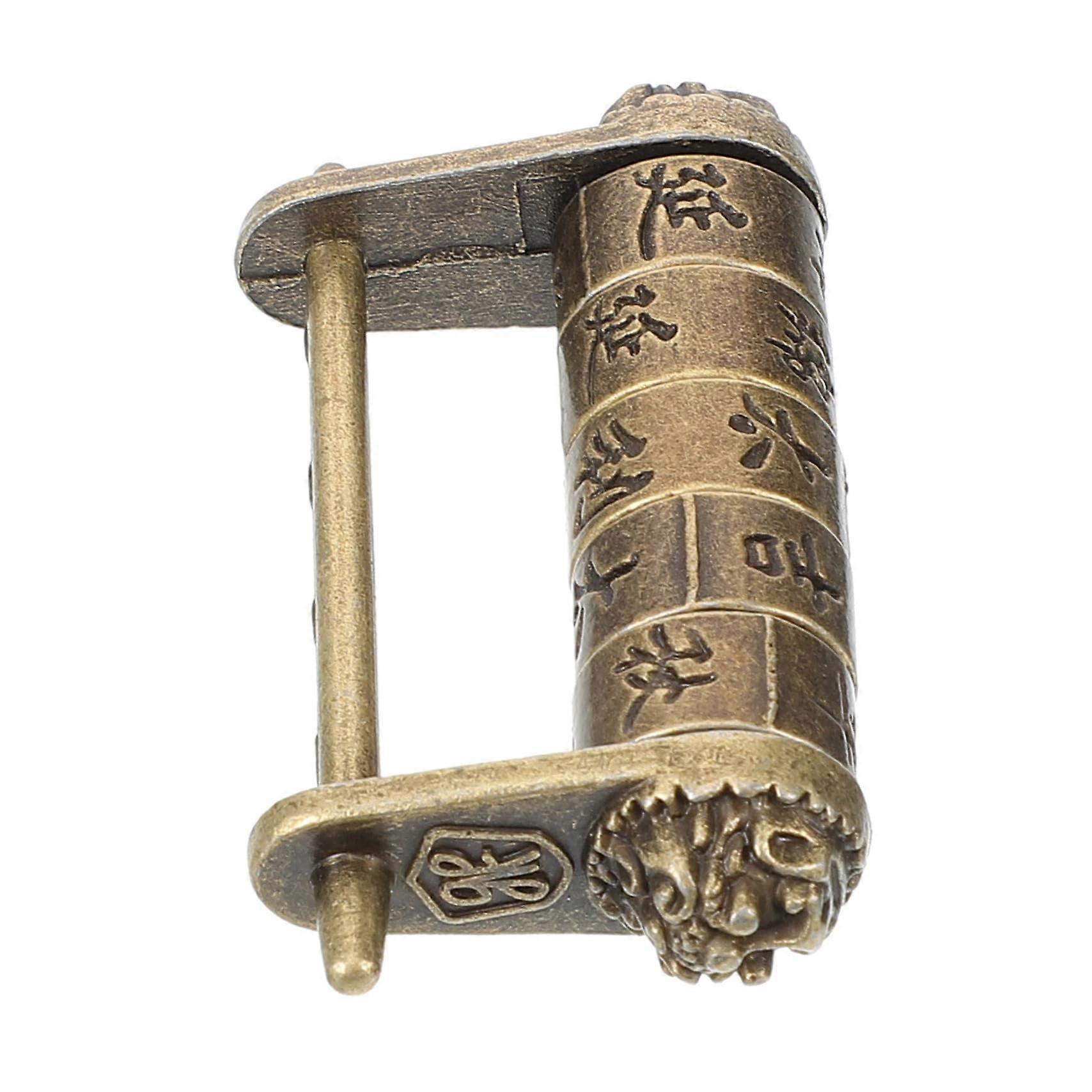 Antique Number Lock Zinc Alloy Retro Combination Lock Traditional Chinese Style Decorative Lock for Cabinets Small Lightweight
