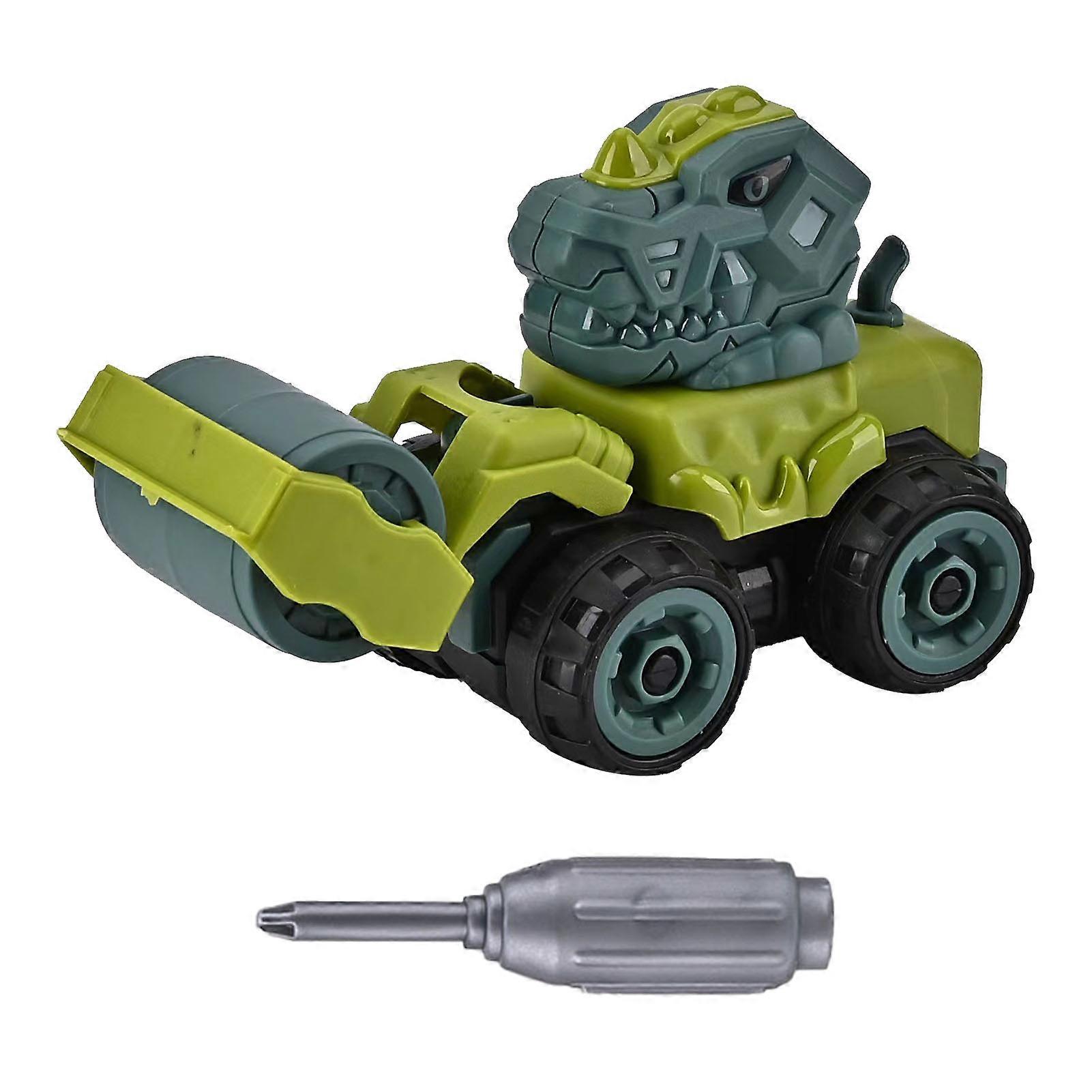 Dinosaur Theme Kids Construction Vehicles Dinosaur Theme Educational Engineering Trucks Road Roller