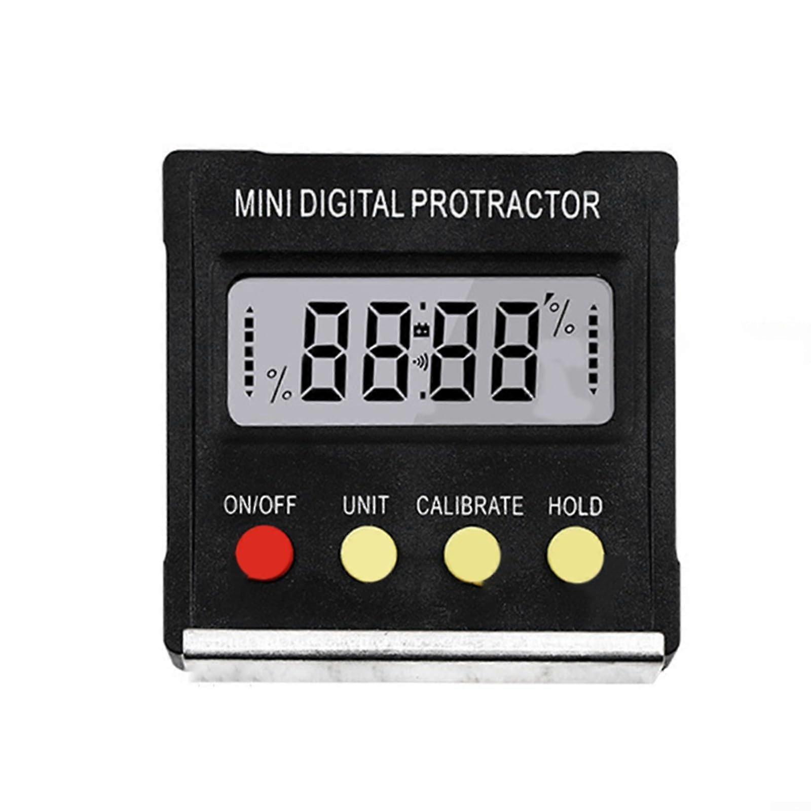 Digital angle finder, magnetic, 55 x 55 x 16 mm, mini spirit level, angle finder for woodworking, construction, table saw, vertical wall