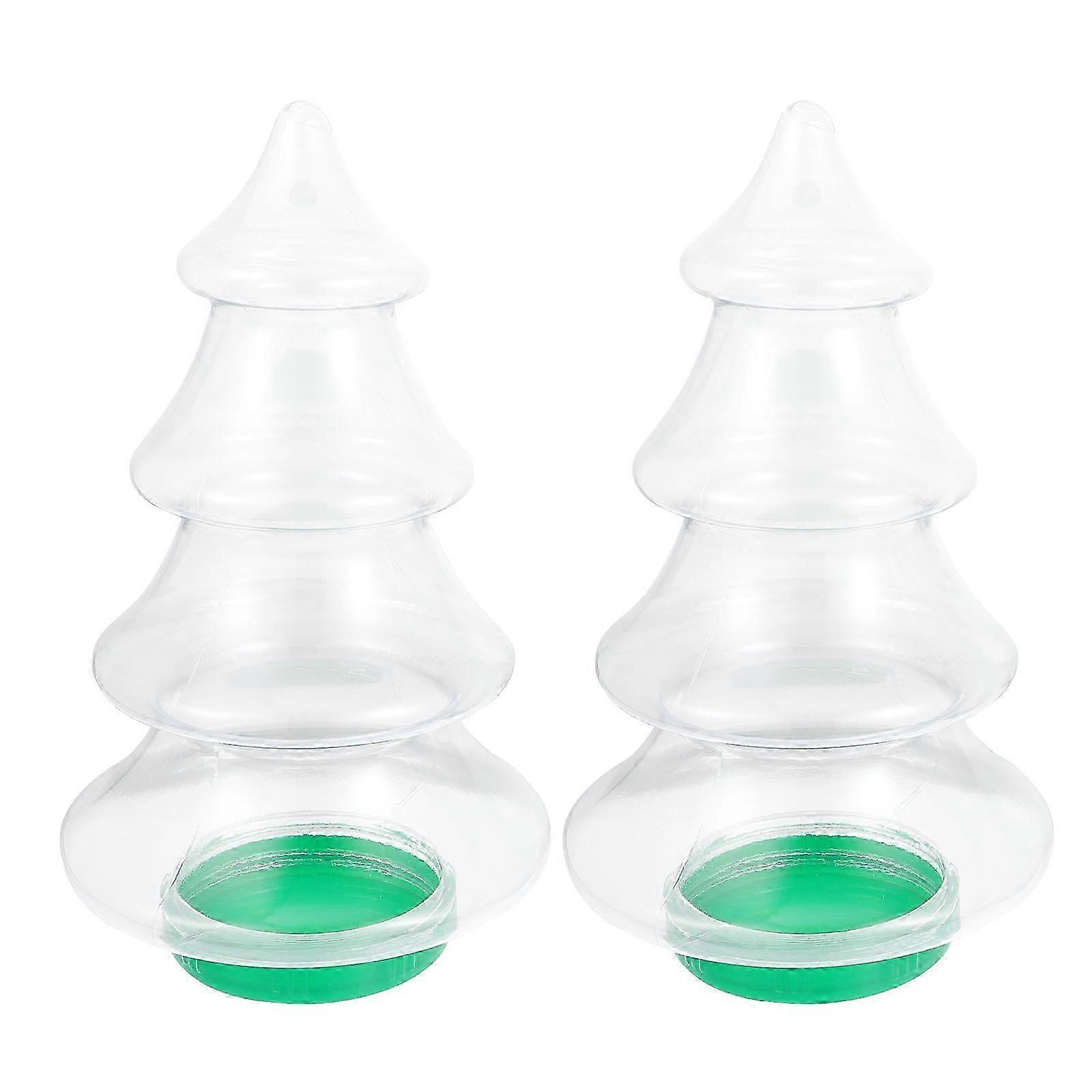 2 Pcs Clear Container Lid Holiday Candy Jar Party Favor Jar Christmas Cookie Jars