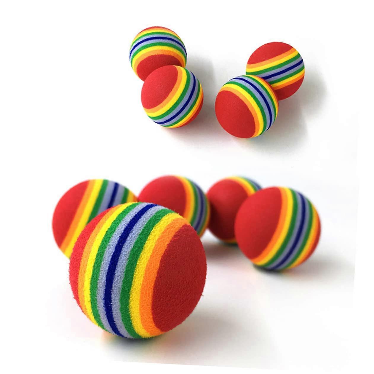 "12 Pack Rainbow EVA Dog Balls – Durable Interactive Chew Toys for Training, Fetching, and Teeth Cleaning for Small to Medium Pets"