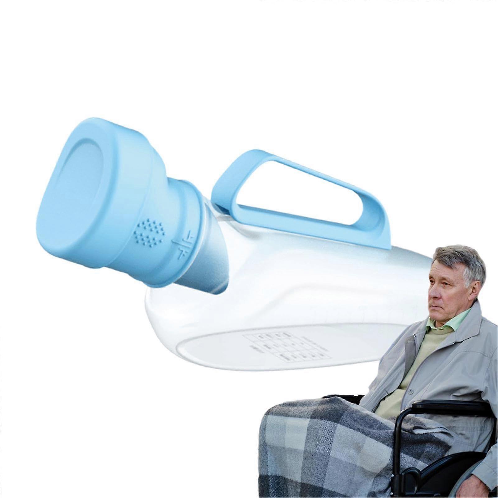 Portable Bottle Urinal Container for Men 1200ml Leak-Proof Reusable Pee Container for Outdoors and Bedroom Blue