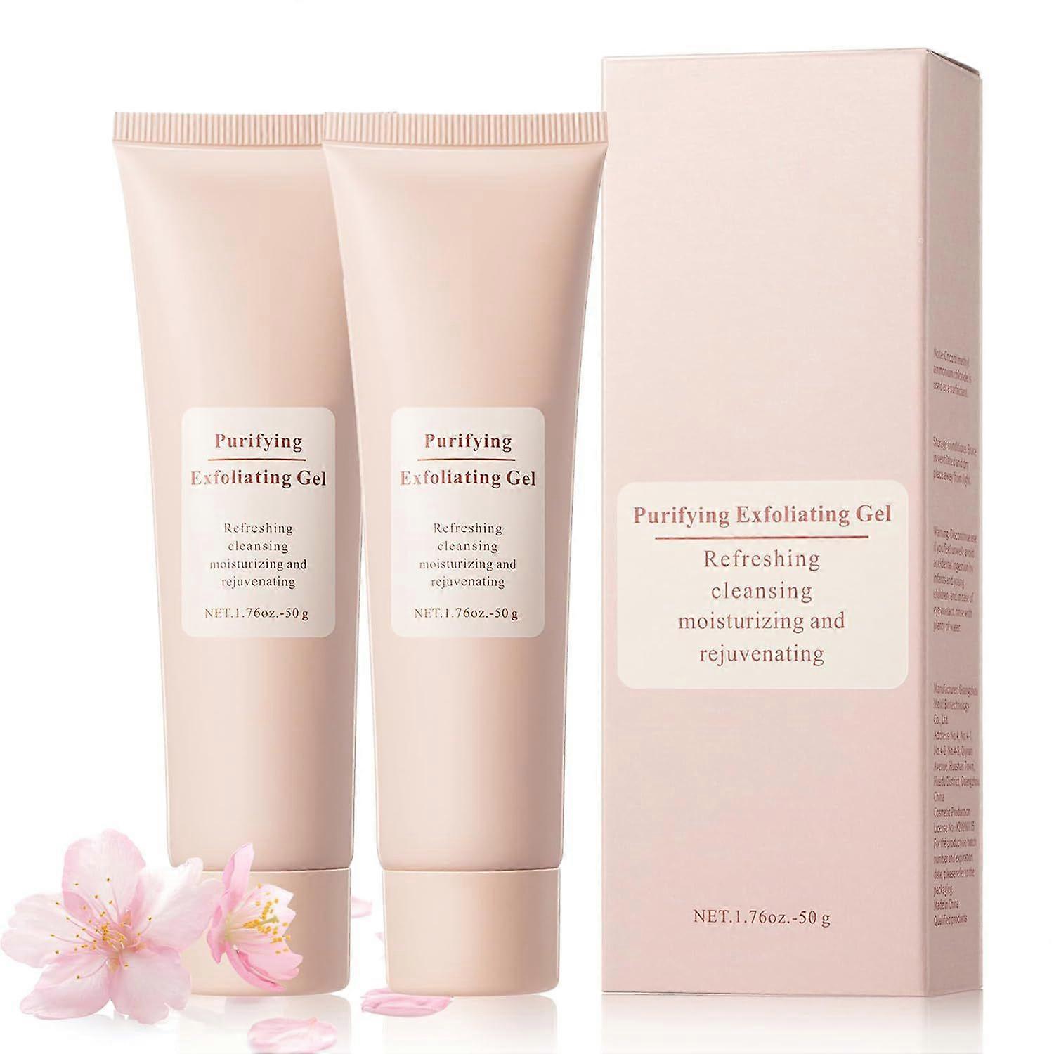 2-Pack Purifying Exfoliating Gel Face Exfoliator & Exfoliating Face Wash with Gentle Scrub for Deep Cleansing, Brightening & Moisturising