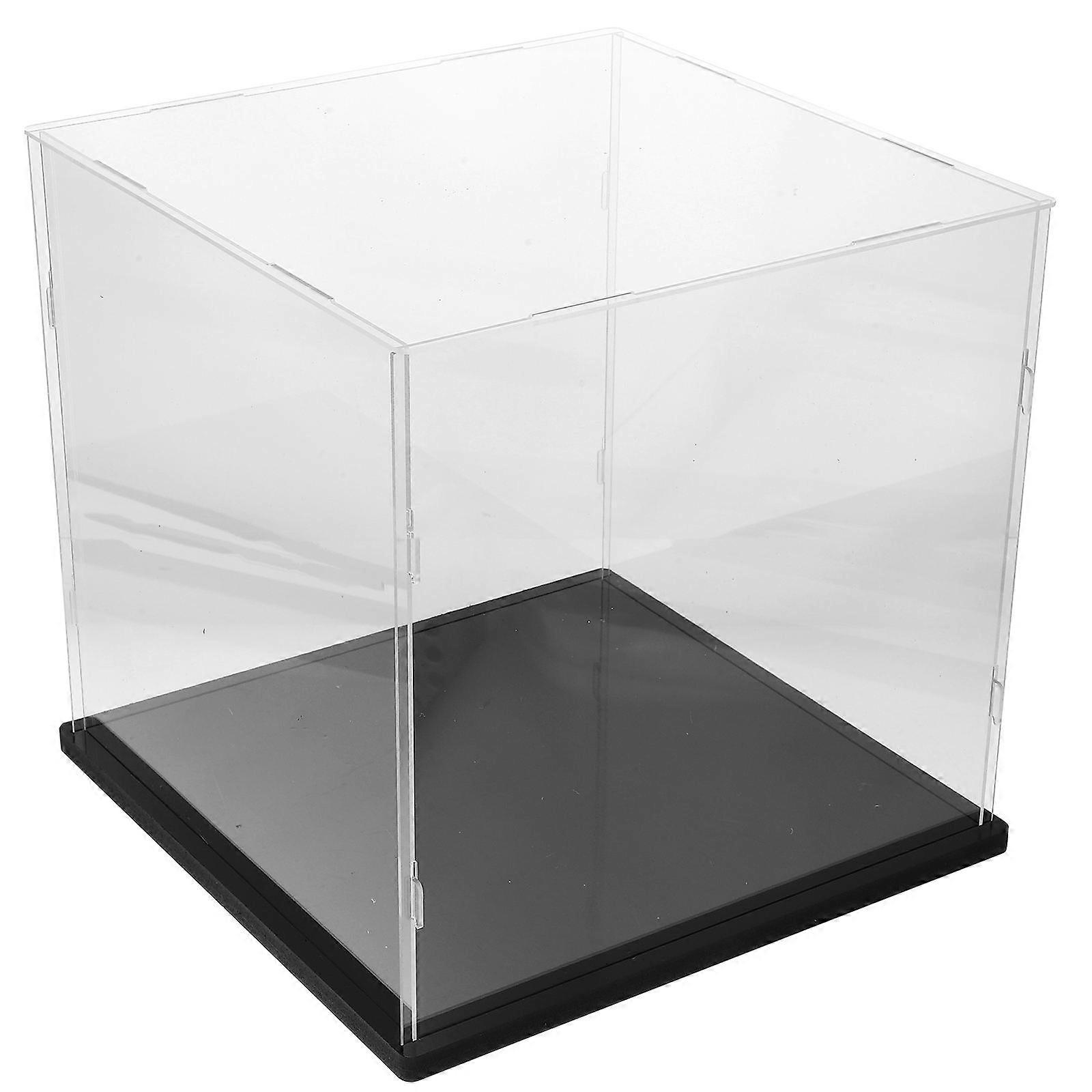 Transparent Figurine Display Case Storage Box with Elegant Design for Collectibles Durable Dustproof Base