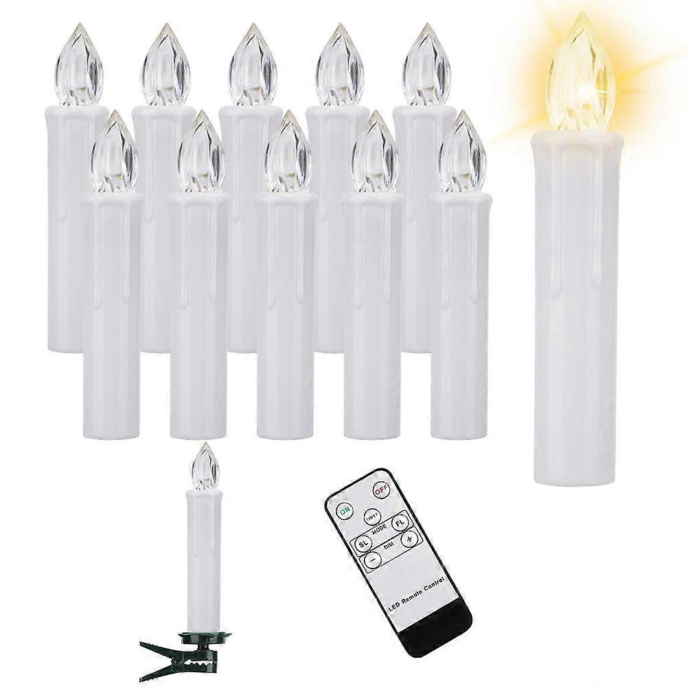 Mini Flameless Candles Candle Light With Clip Perfect For Event Organizers 10X1.8X1.8CM White 1 Set