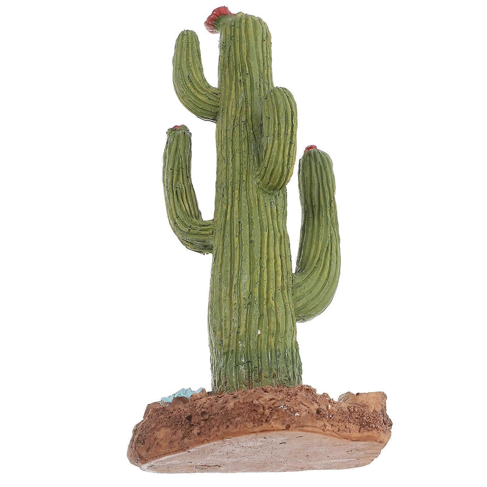 Artificial Cactus Plants for Reptile Terrariums – Floating Turtle Platform, Crested Gecko Habitat Decor with Desert Setting for Leopard Gecko, Snake,