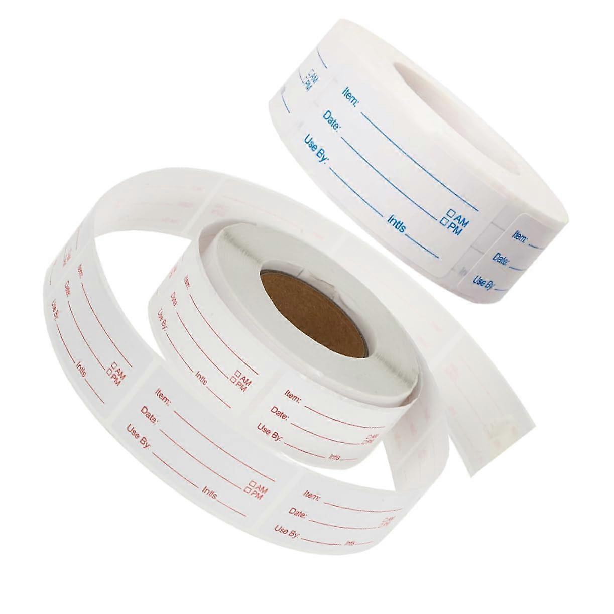 Food Storage Labels - 2 Rolls Self-Adhesive Date Stickers for Containers, Kitchen Organization, Durable and Easy to Use