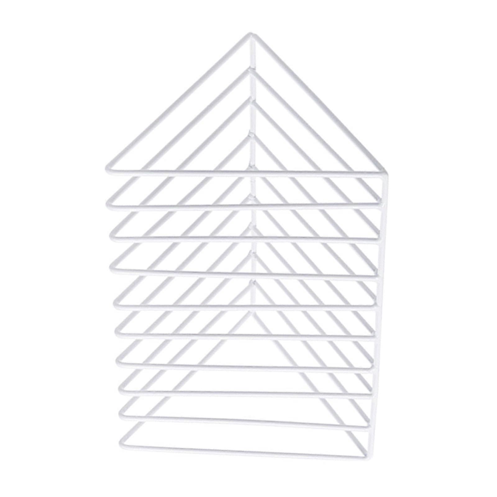 Desk Boodend Magazine Holder with 9 Compartments, Triangular, Metal, SpaceSaving, Desk Organizer
