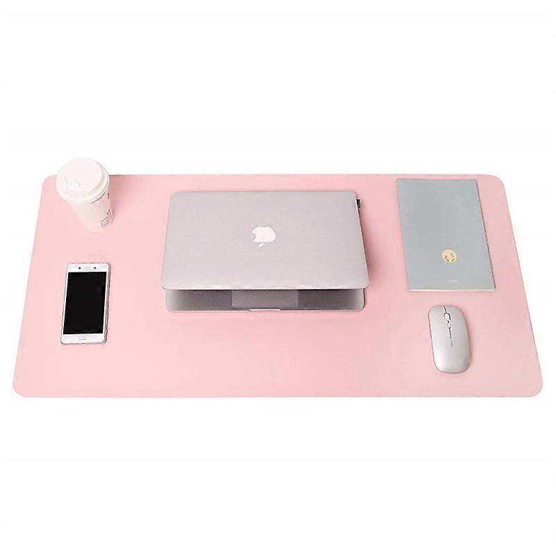 Desk Pad, Mouse Pad, Desktop Waterproof Desk Pad, Keyboard and Mouse Leather Desk Pad, Office Pink