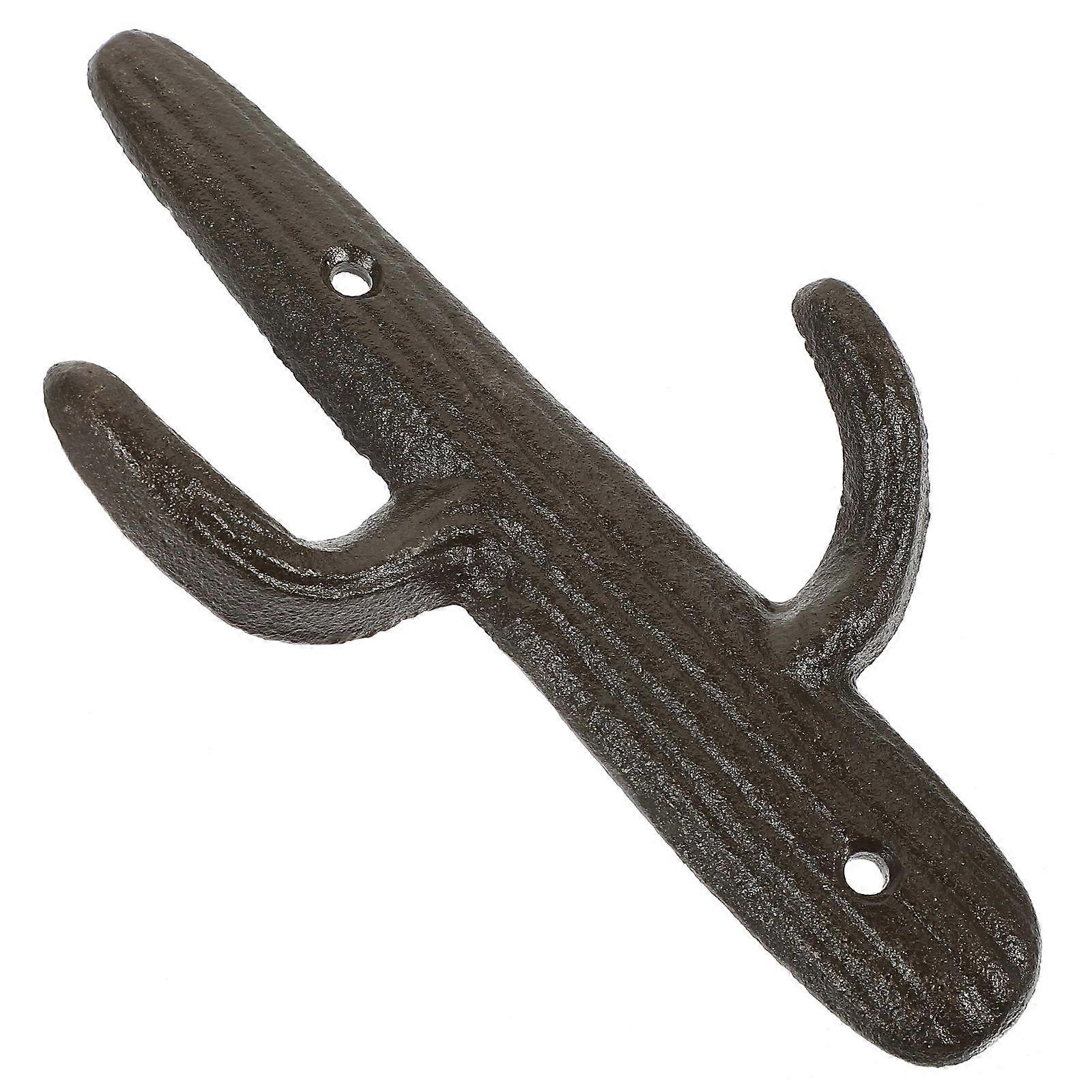 5Pack Cactus Shaped Double-Hooks Hanger In Rustic Style For Wall Decor Coffee Color With 17.2X9X2.5CM Dimensions Ideal For Kitchen And Bedroom
