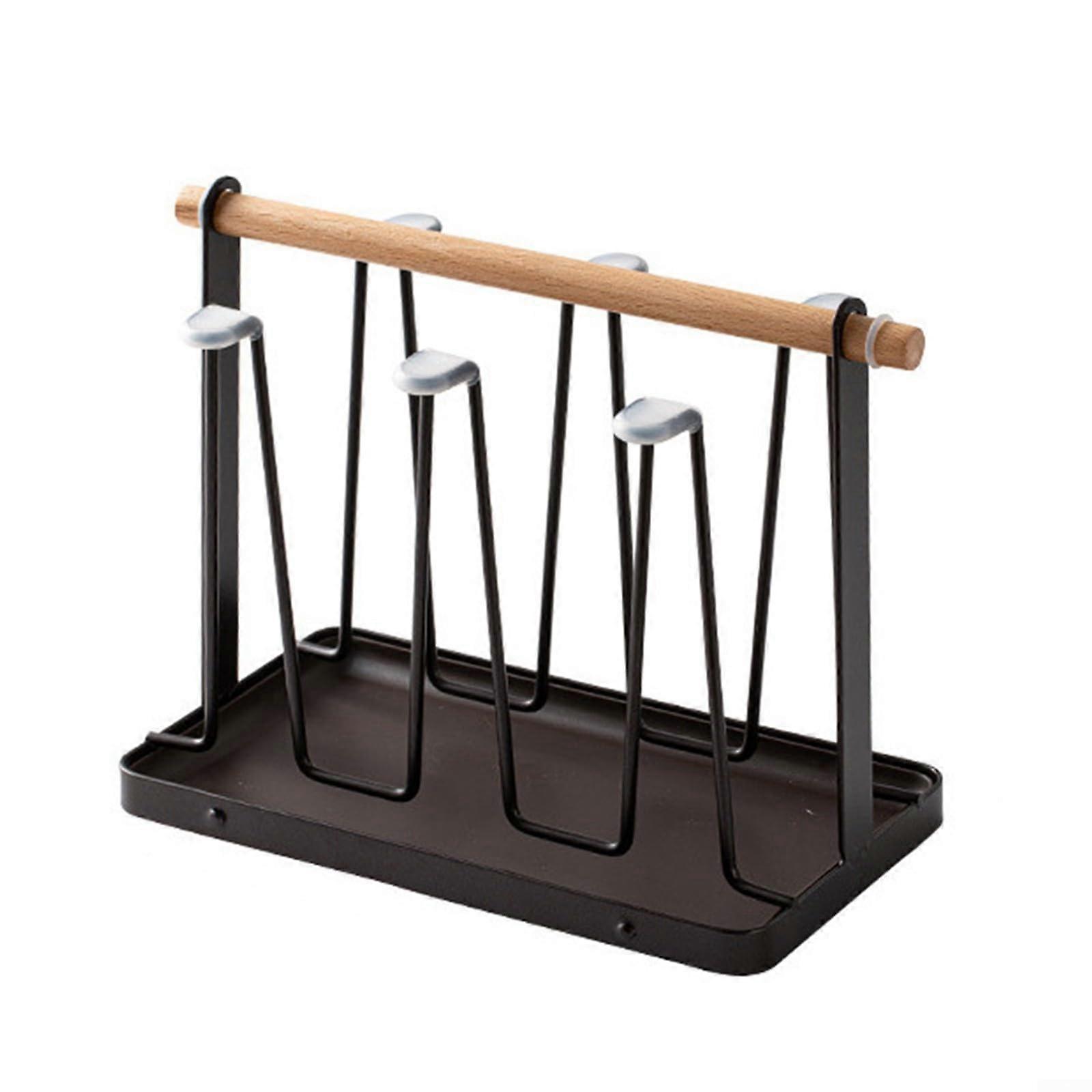 6 cup holders for coffee and tea, practical tray for draining and organizing