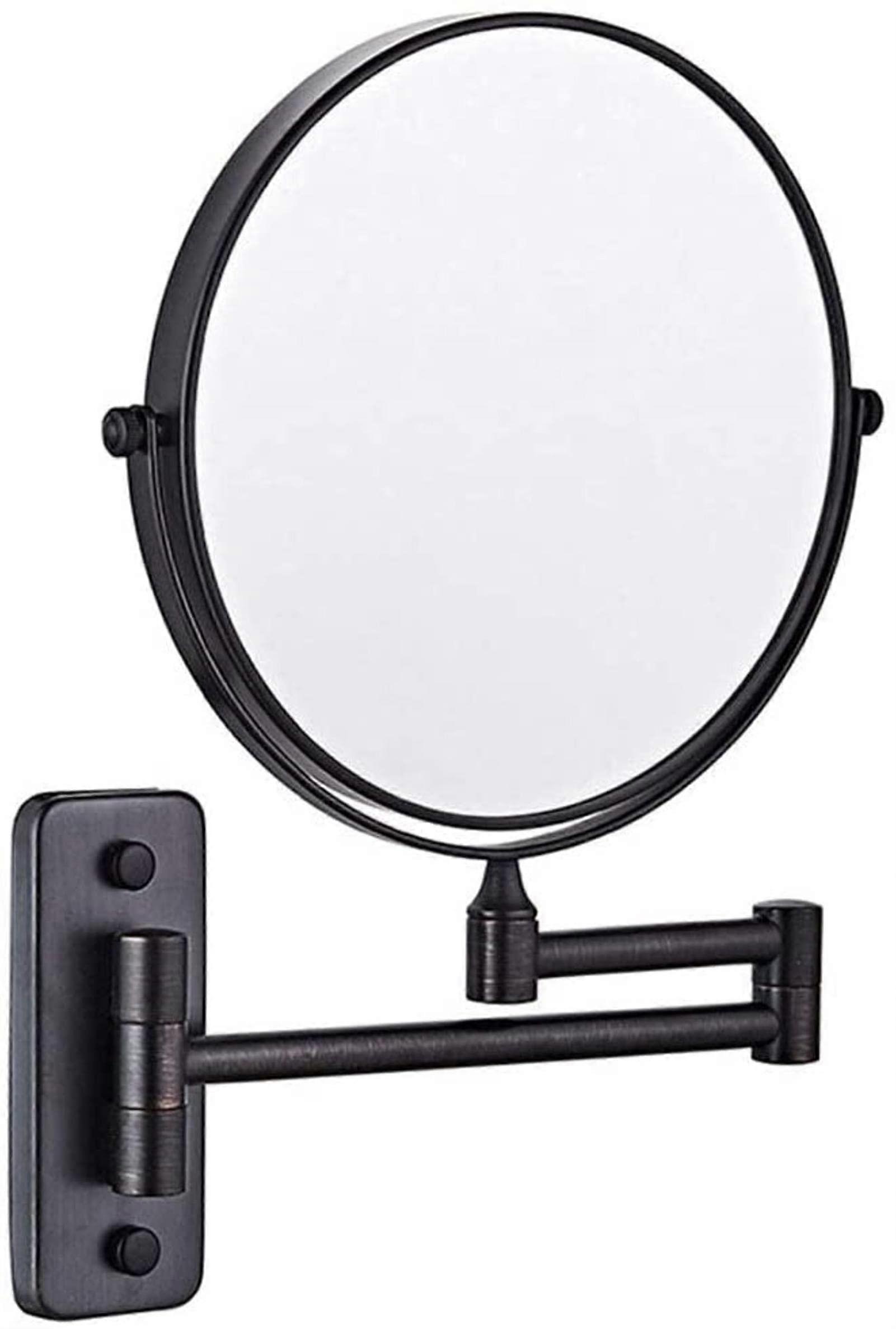 6-Inch Two-Sided 1+3X/5X Magnification Swivel Extending Folding Bathroom Shaving Cosmetic Make Up Mirror Black Bronze 1X/3X And 5X