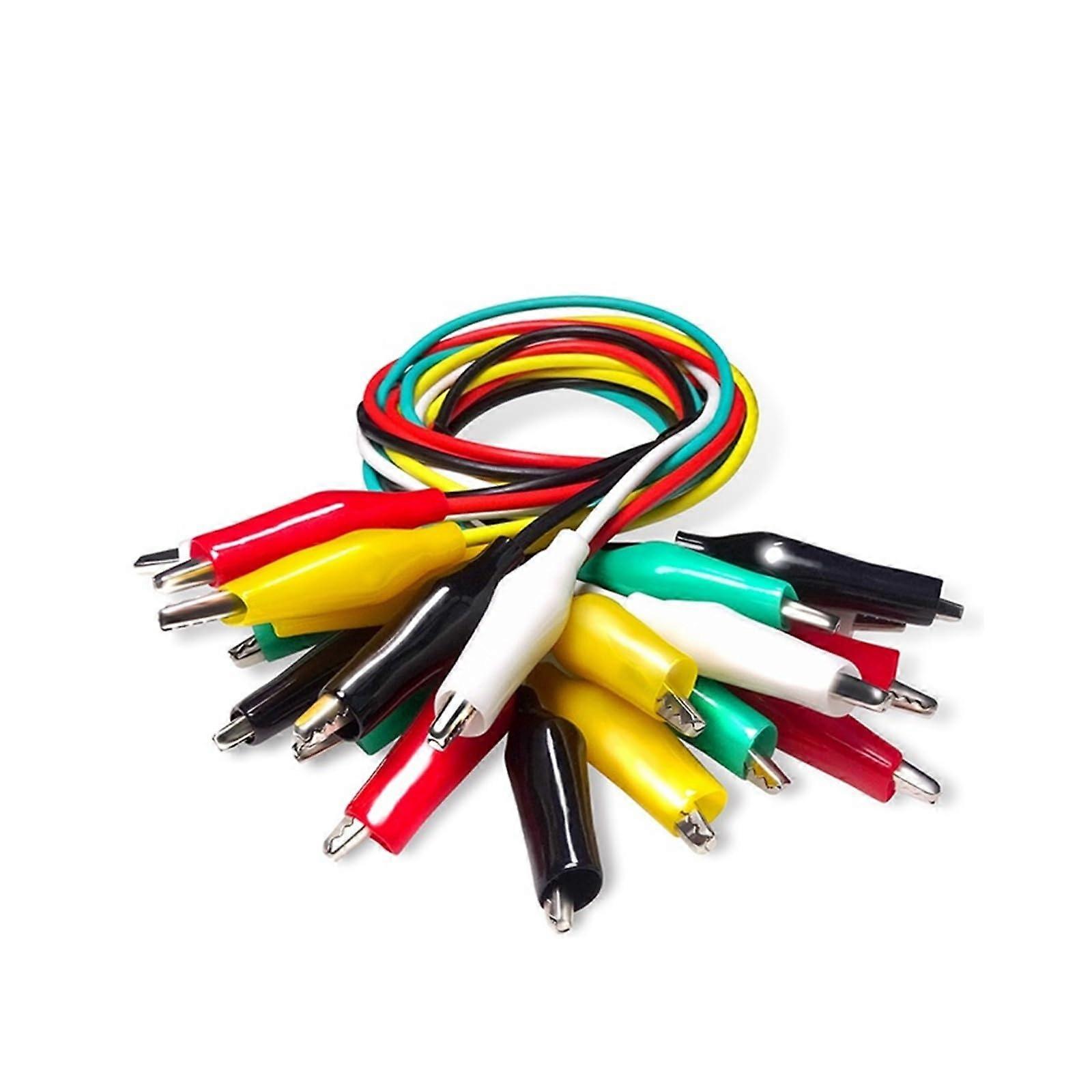 P1025 10PCS Alligator Clips Test Leads Electrical Cable Test Leads Set Double Ended Crocodile Clips Jumper Wires 5 Color Cheerfully (Color : 2 Set)