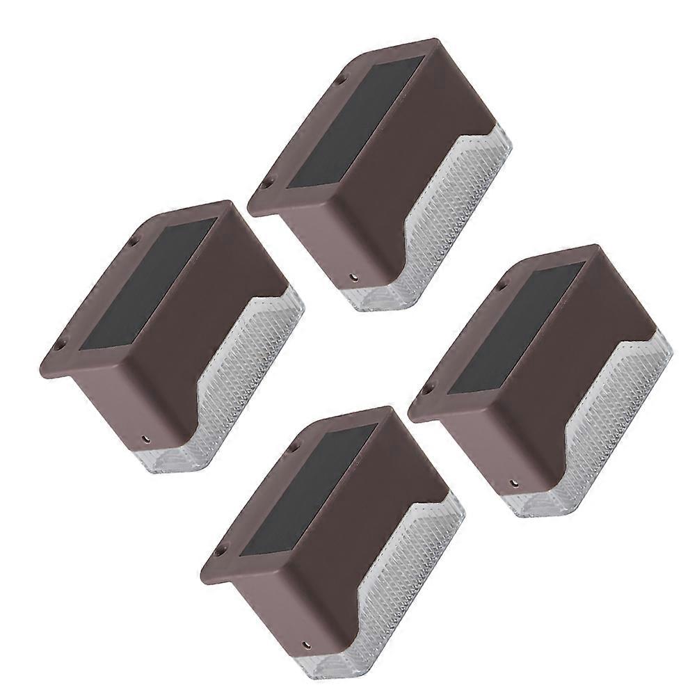 Solar Wall Lighting Outdoor Use Abs White Material Solar Powered 4 Sets