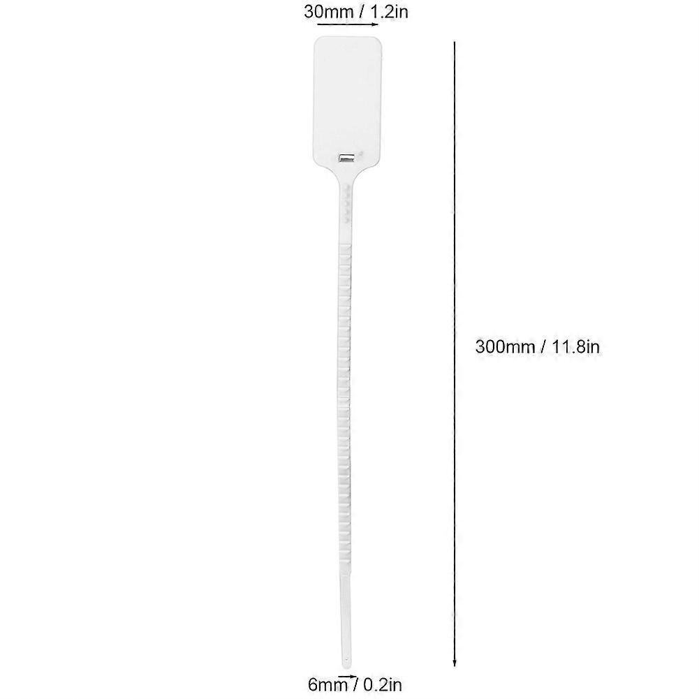 100pcs White Self-Locking Cable Ties Labels 300mm x 6mm