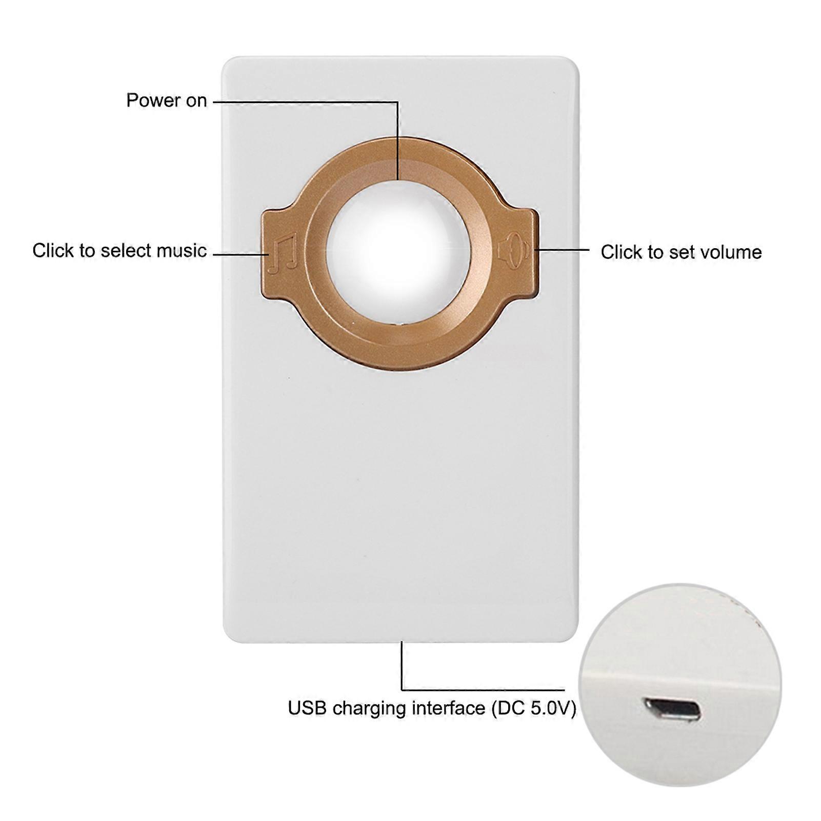 Wireless Doorbell Set Selfpowered Remote Button Receiver