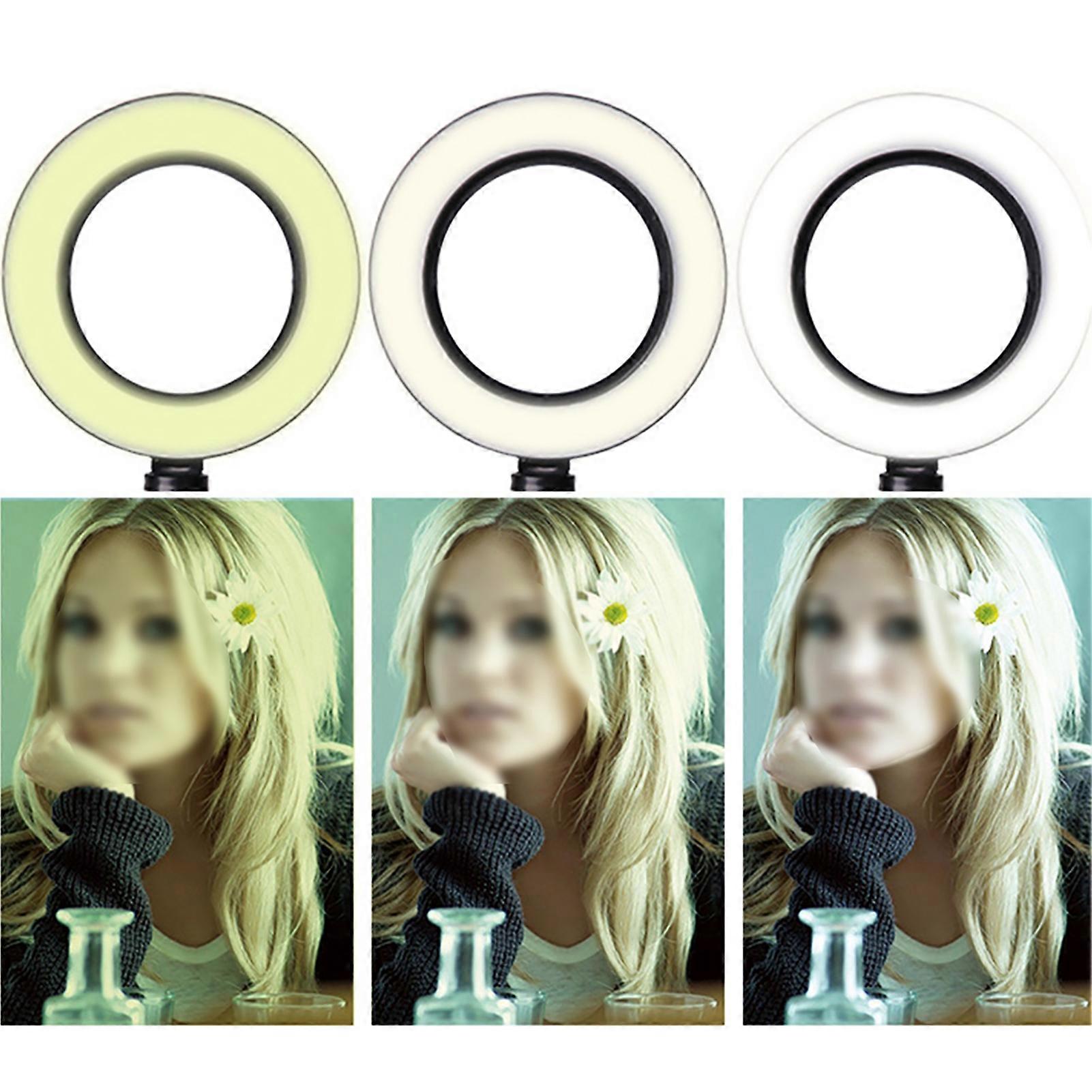 6inch Dimmable LED Ring Light 3 Modes 10-Level Brightness USB