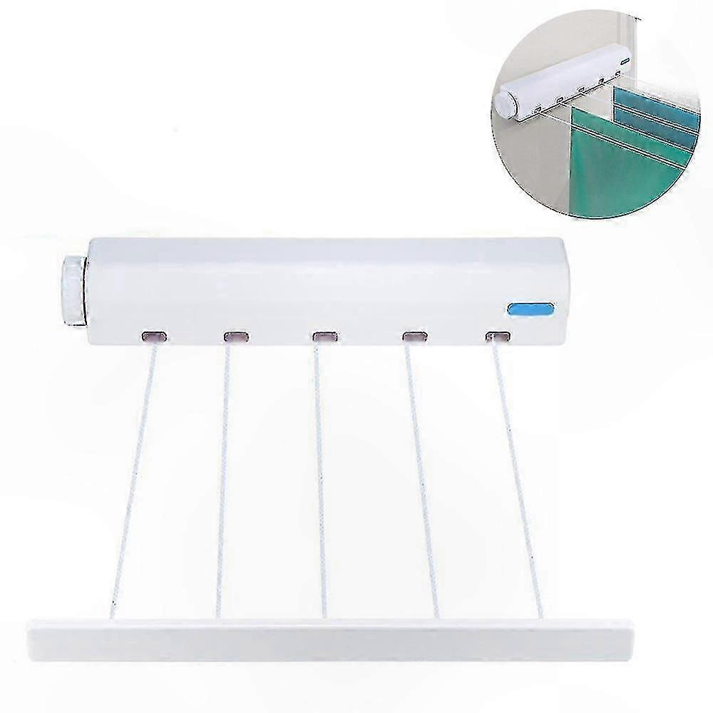 Retractable Clothesline with Automatic Spring Drying Rack System