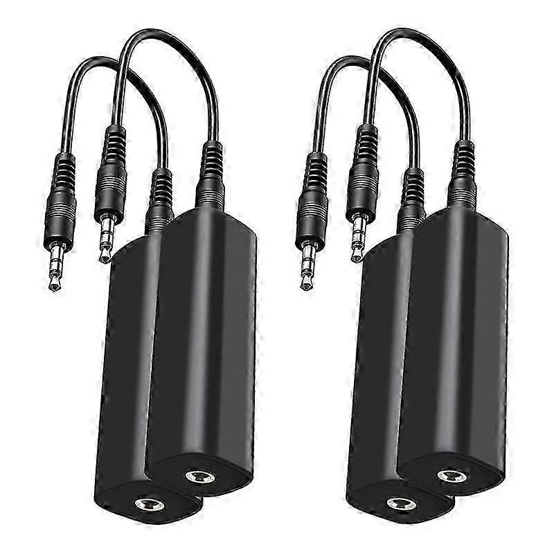 Ground Loop Isolator Noise Filter for Car Audio/Home Stereo,4 PCS Ground Loop Noise Isolator with 3.5mm Audio Cables