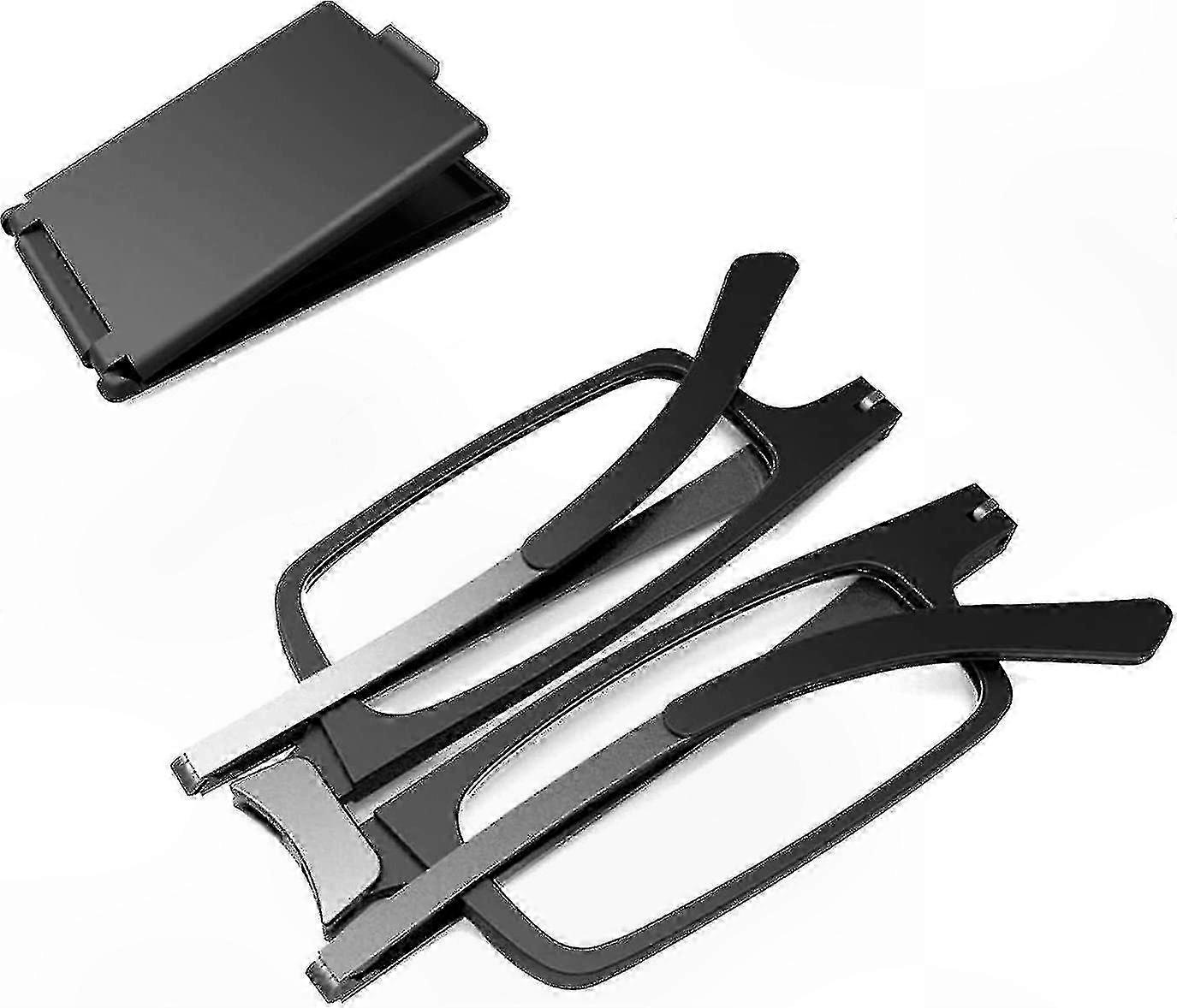 Compact Foldable Reading Glasses for Men and Women, Ultra-Lightweight, Portable Rectangle Design